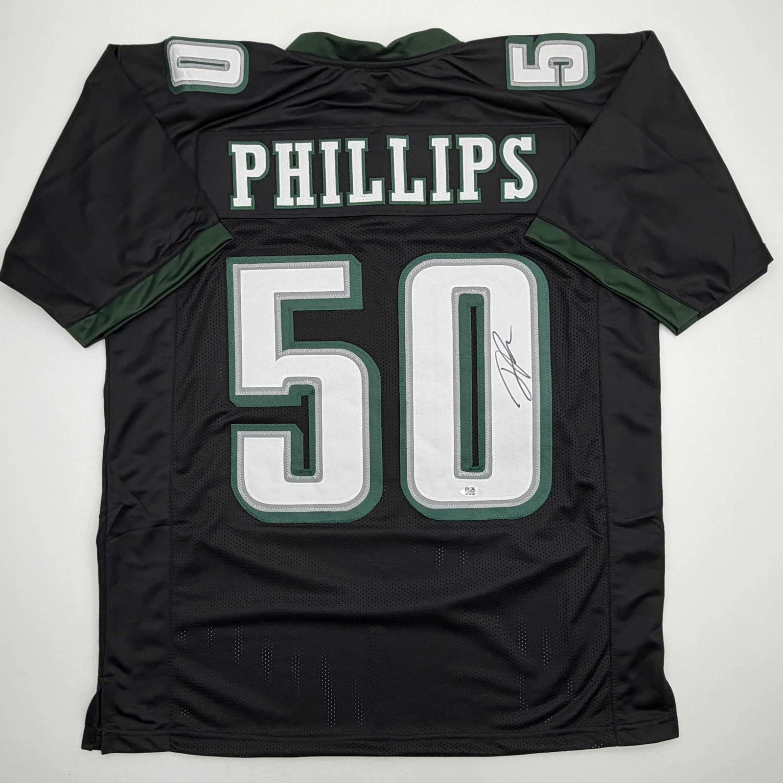 Autographed/Signed Jaelan Phillips Philadelphia Black Football Jersey PSA COA