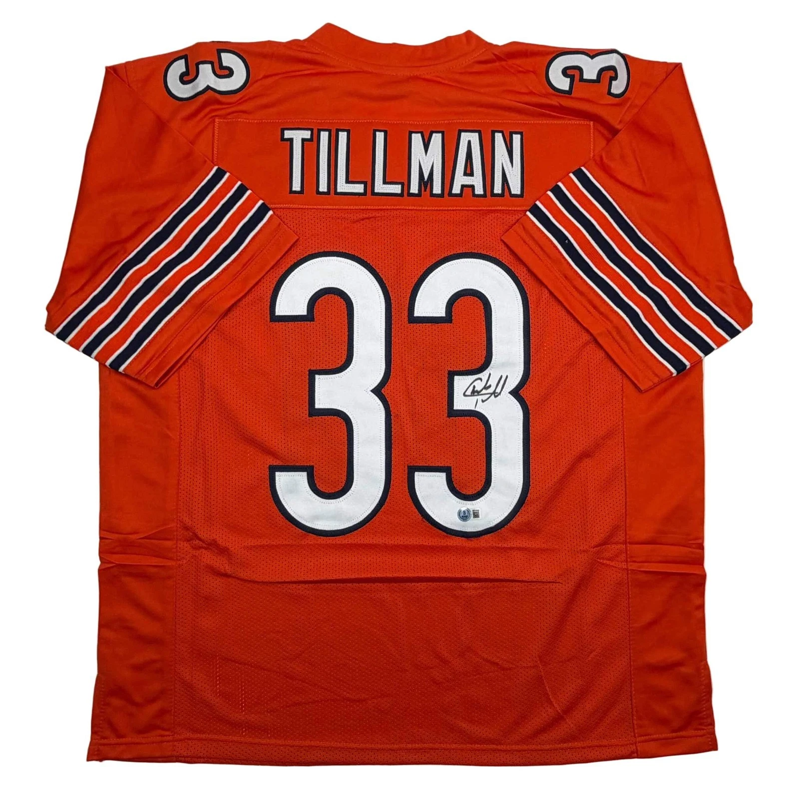 Autographed/Signed Charles Tillman Peanut Chicago Orange Jersey Beckett BAS COA
