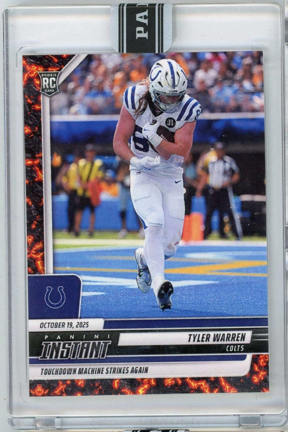 2025 Panini Instant Tyler Warren #164 Magma 1/1 Rookie RC Football Card