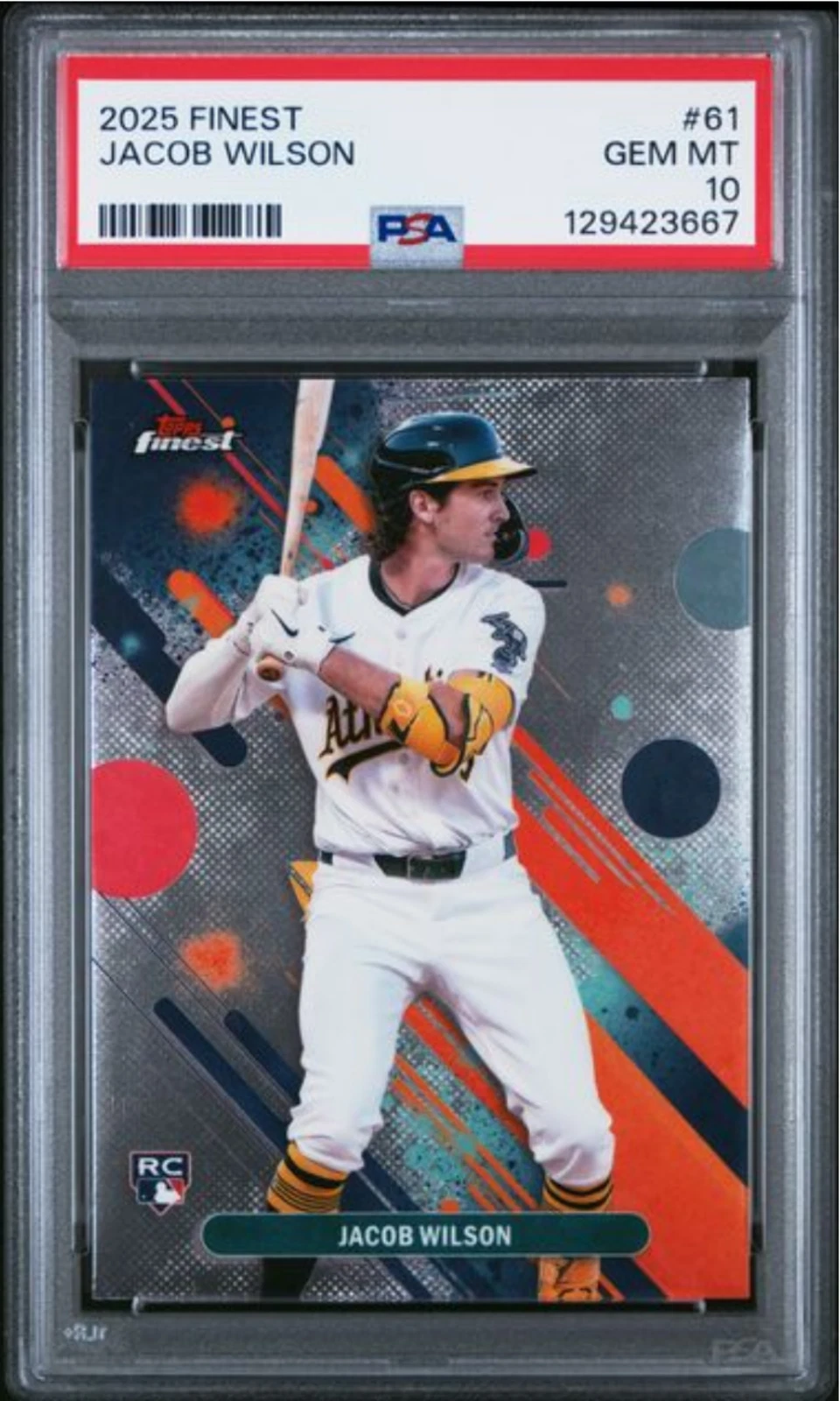 Graded 2025 Topps Finest Jacob Wilson #61 Rookie Baseball Card PSA 10 Gem Mint