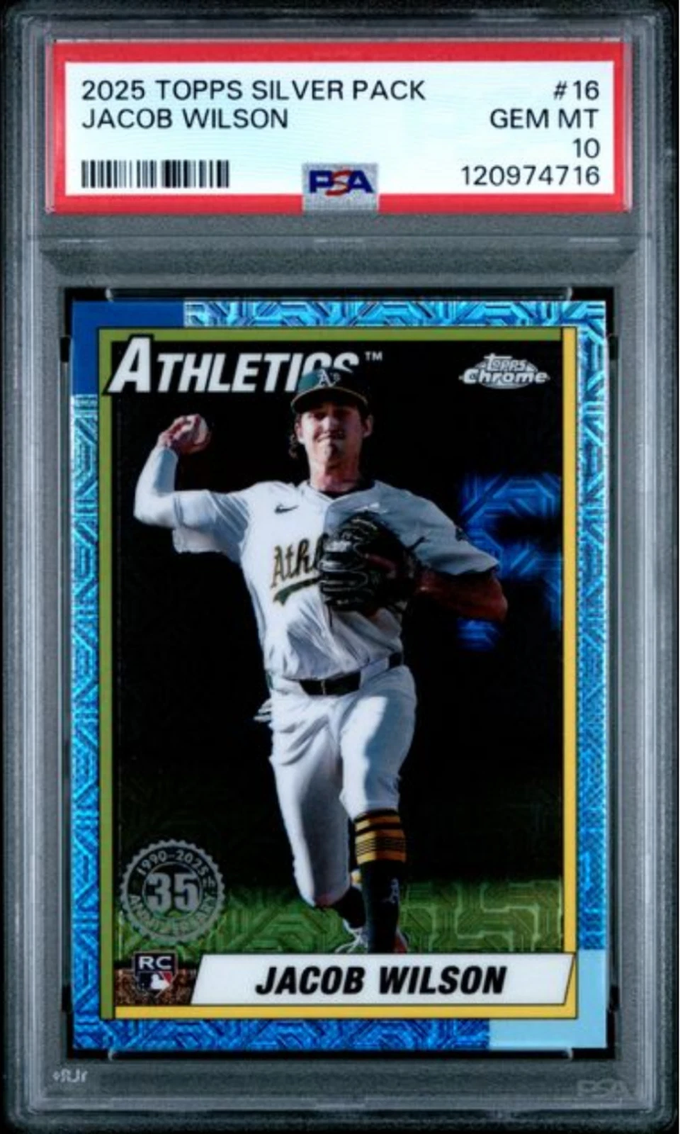 Graded 2025 Topps Silver Pack Jacob Wilson #16 Rookie RC Card PSA 10 Gem Mint
