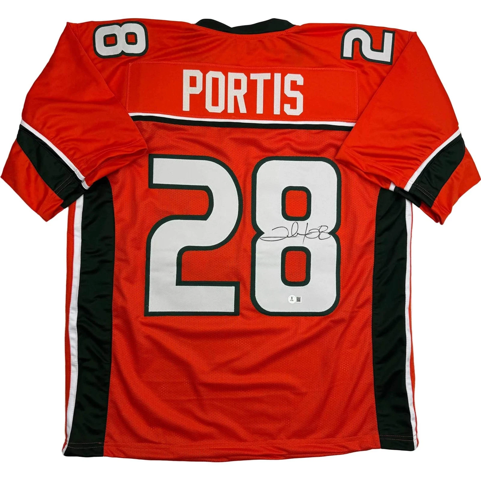 Autographed/Signed Clinton Portis Miami Orange College Jersey Beckett BAS COA