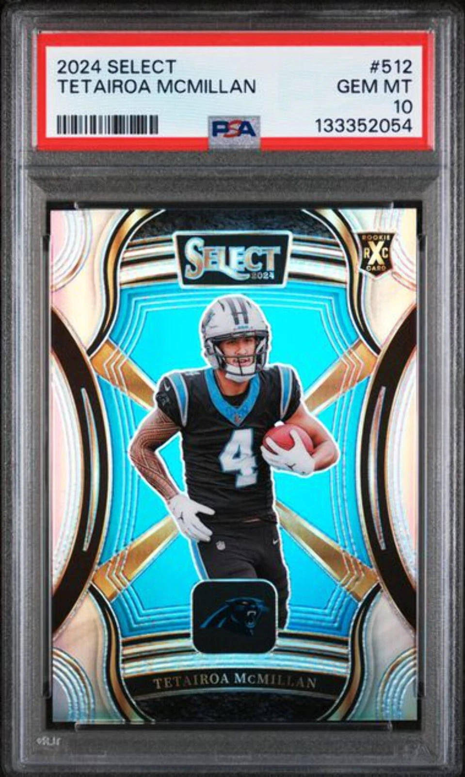 Graded 2024 Panini Select Tetairoa McMillan #512 XRC Rookie RC Card PSA 10 Mint