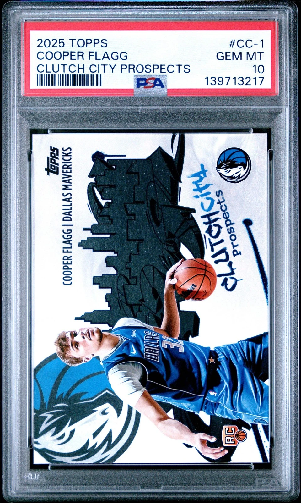Graded 2025 Topps Cooper Flagg #CC1 Clutch City Prospects Rookie RC Card PSA 10