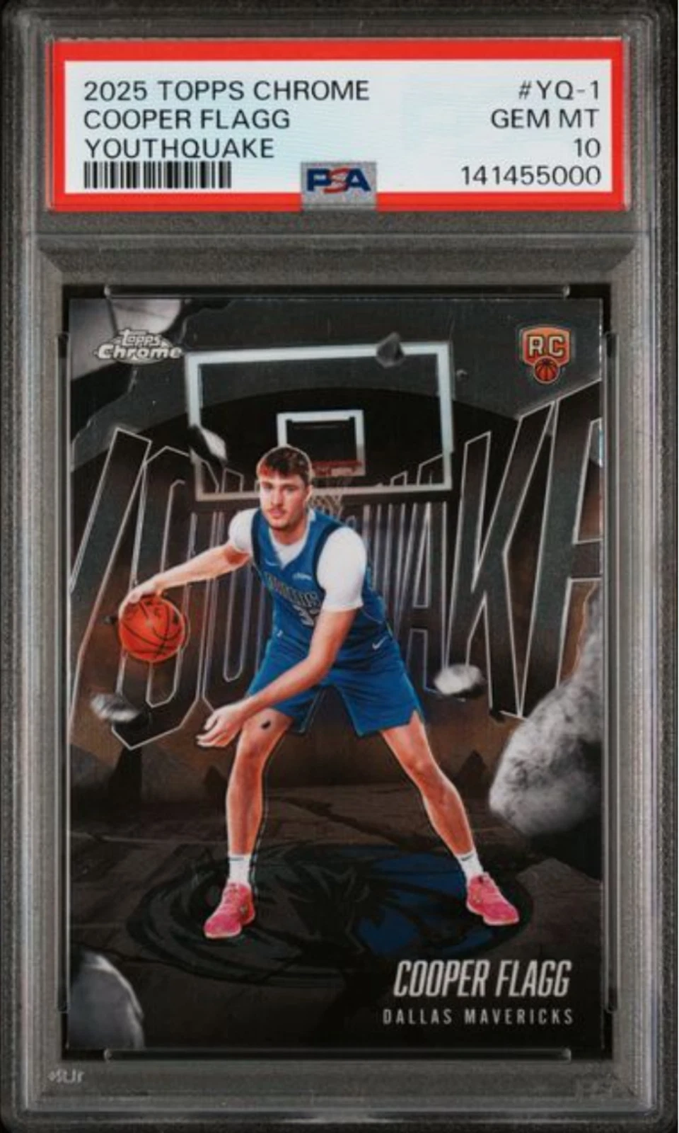 Graded 2025 Topps Chrome Cooper Flagg #YQ1 Youthquake Rookie RC Card PSA 10 Mint