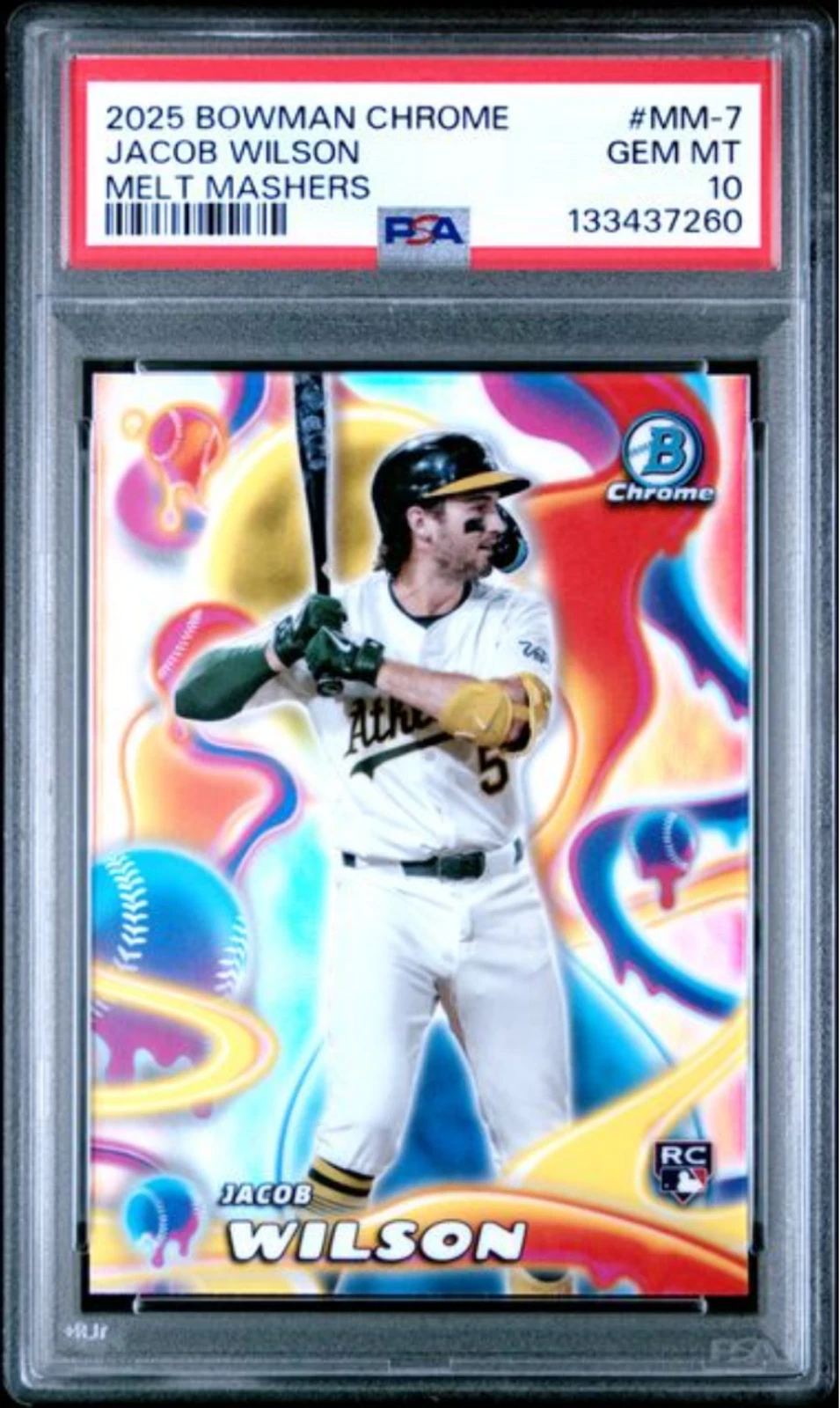 Graded 2025 Topps Bowman Chrome Jacob Wilson MM7 Melt Mashers Rookie Card PSA 10