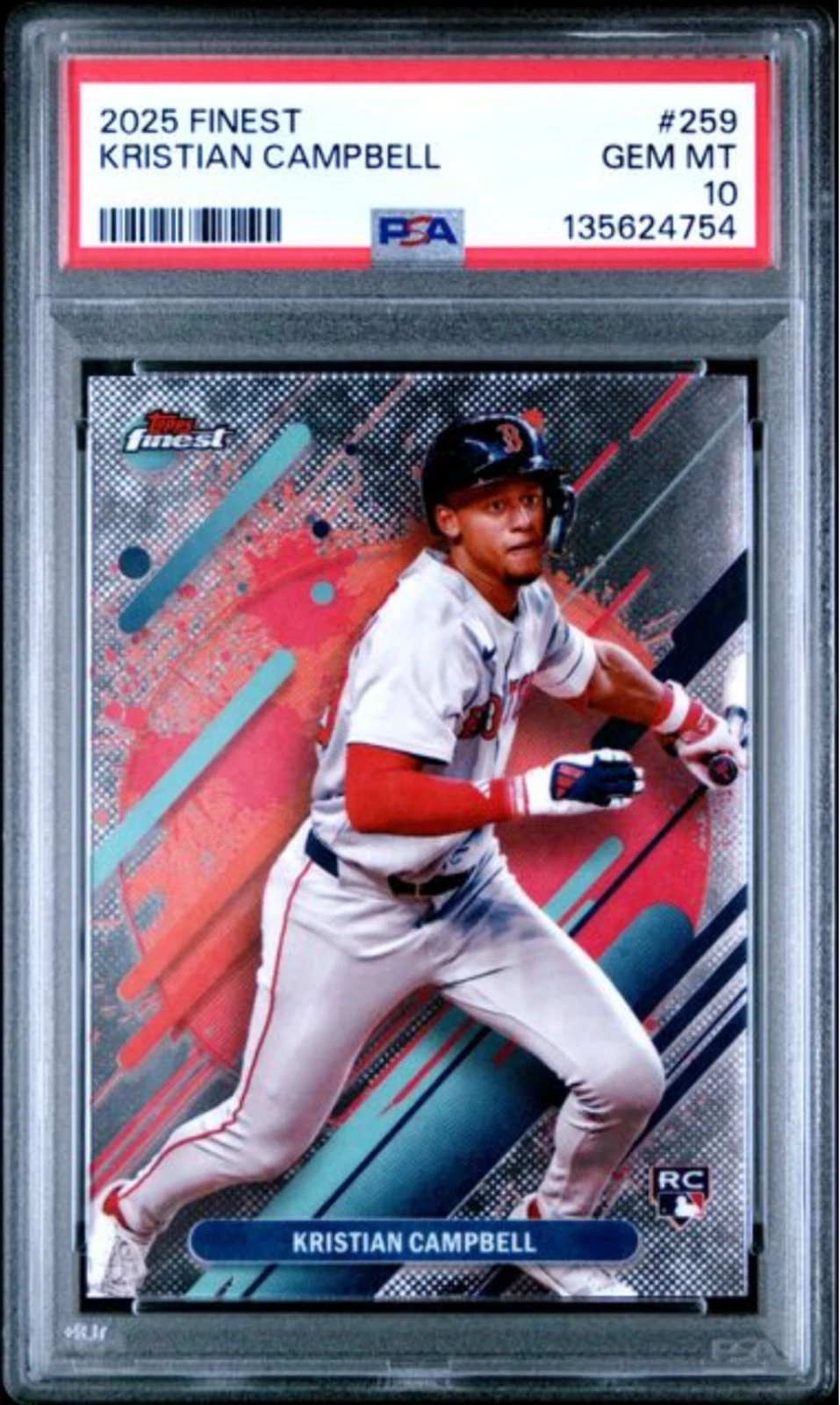 Graded 2025 Topps Finest Kristian Campbell #259 Rookie RC Card PSA 10 Gem Mint