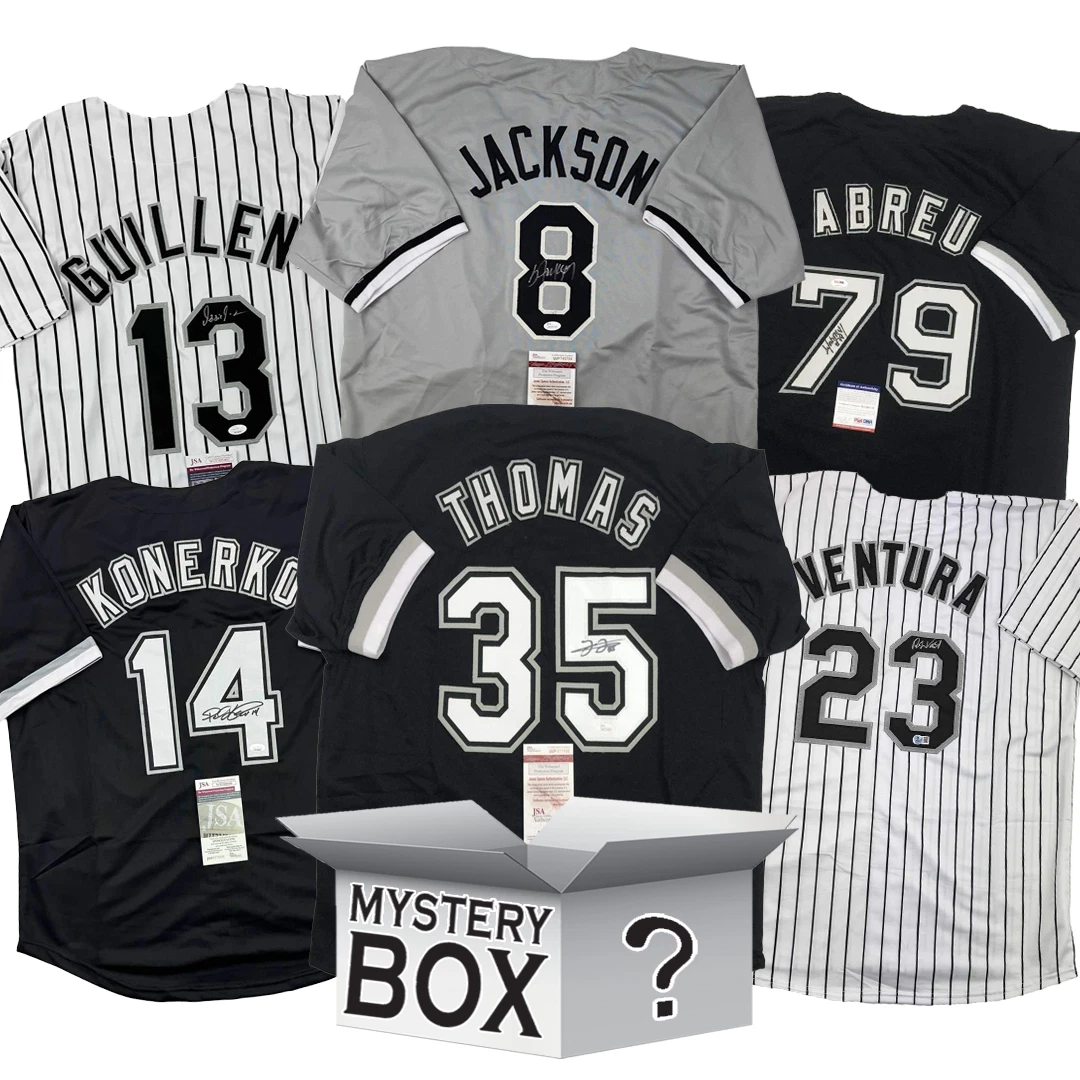 Autographed/Signed Chicago Baseball Jersey Mystery Box with PSA JSA Beckett COA