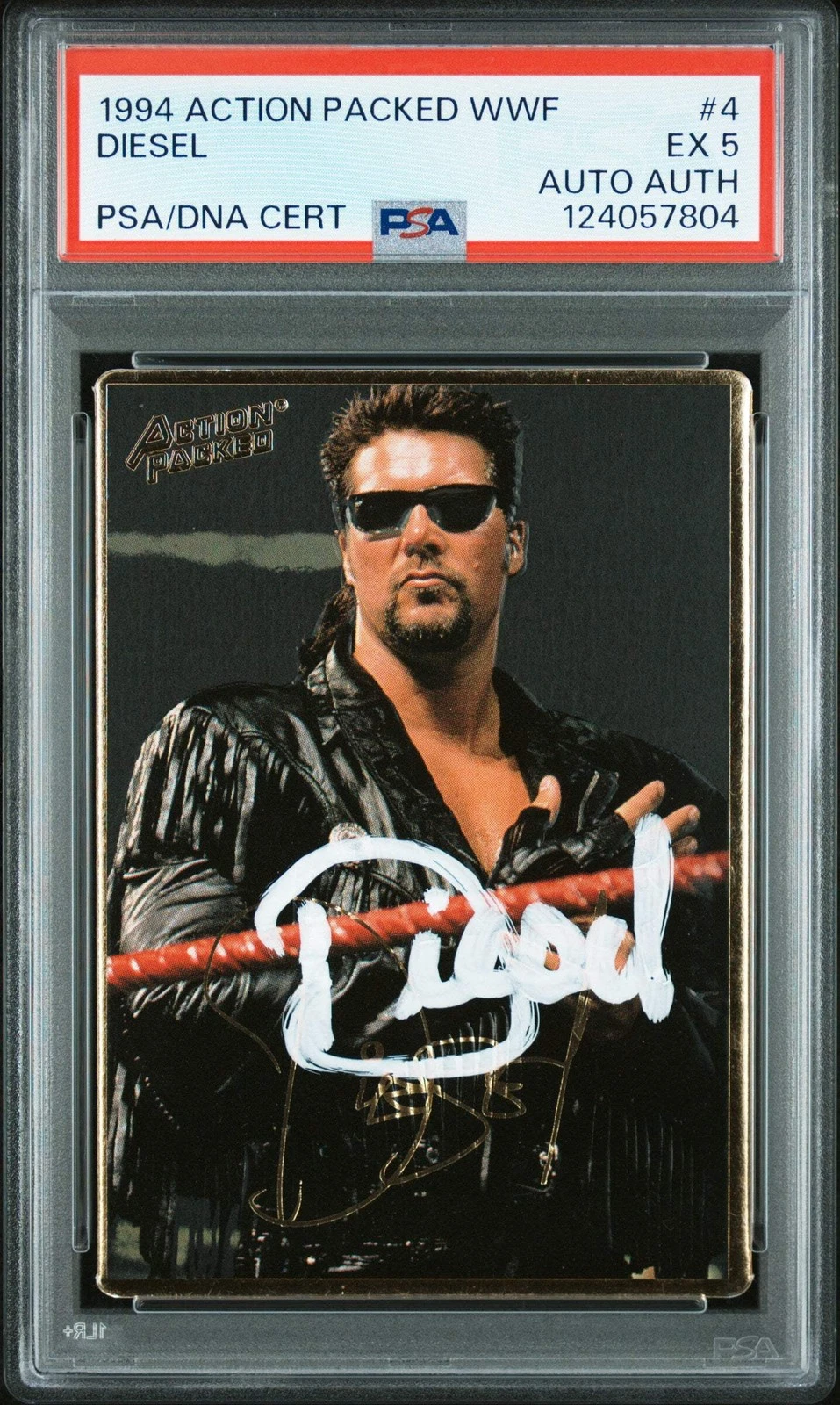 Graded 1994 Action Packed Kevin Nash Diesel #4 Rookie Card PSA 5 Card Auto AUTH
