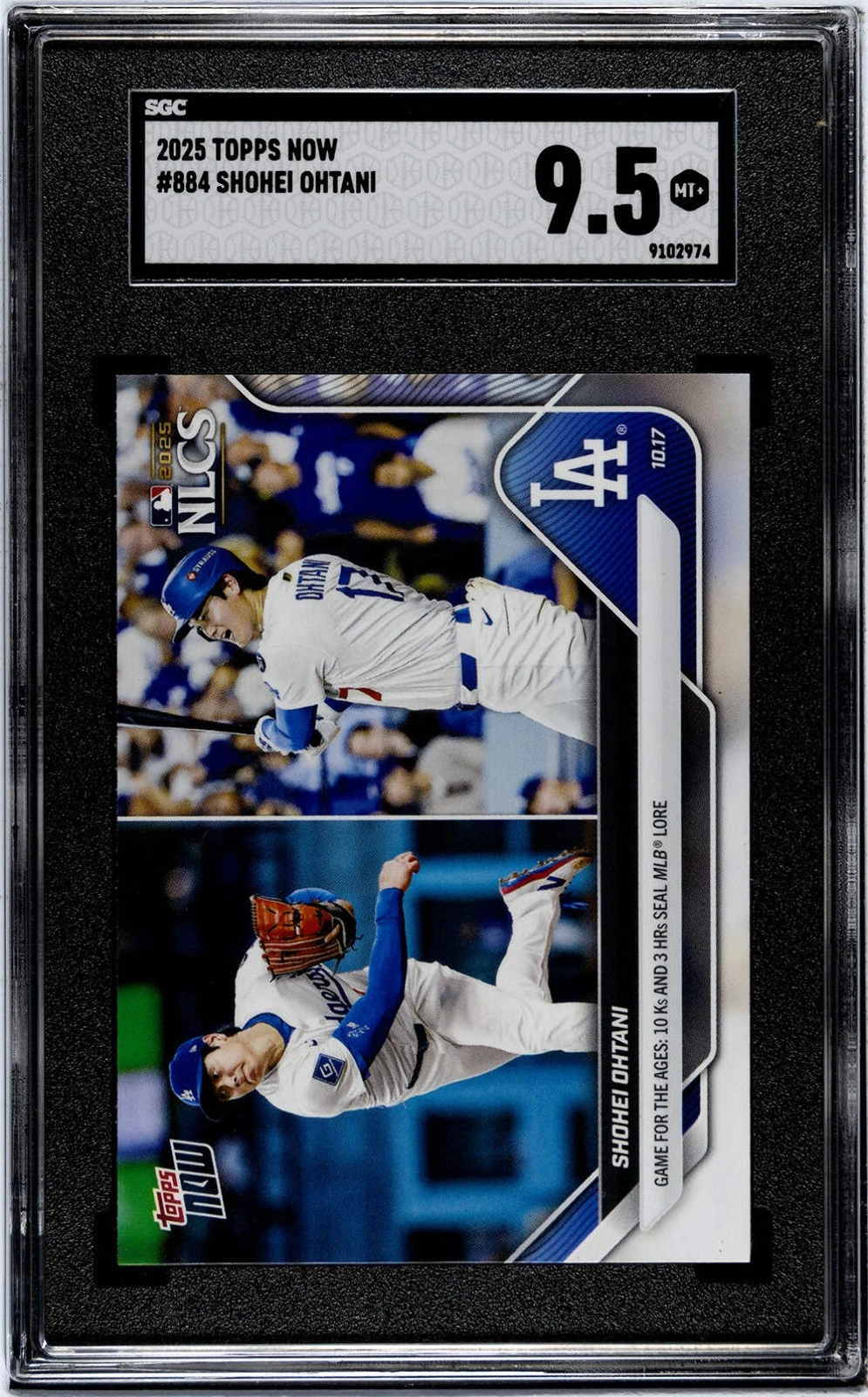 Graded 2025 Topps Now Shohei Ohtani #884 Baseball Card SGC 9.5 Mint+
