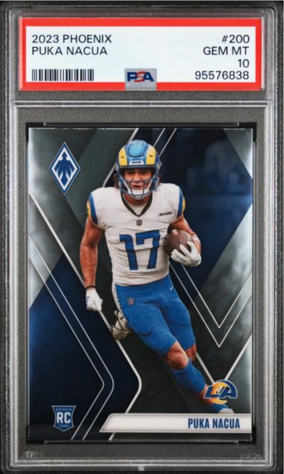Graded 2023 Panini Phoenix Puka Nacua #200 Rookie RC Football Card PSA 10 Mint