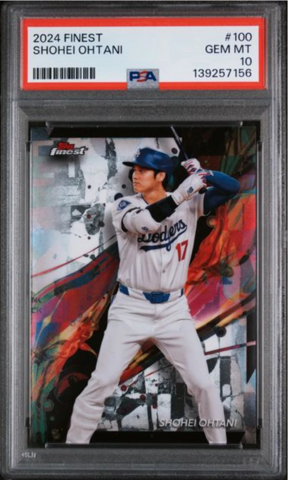 Graded 2024 Topps Finest Shohei Ohtani #100 Baseball Card PSA 10 Gem Mint