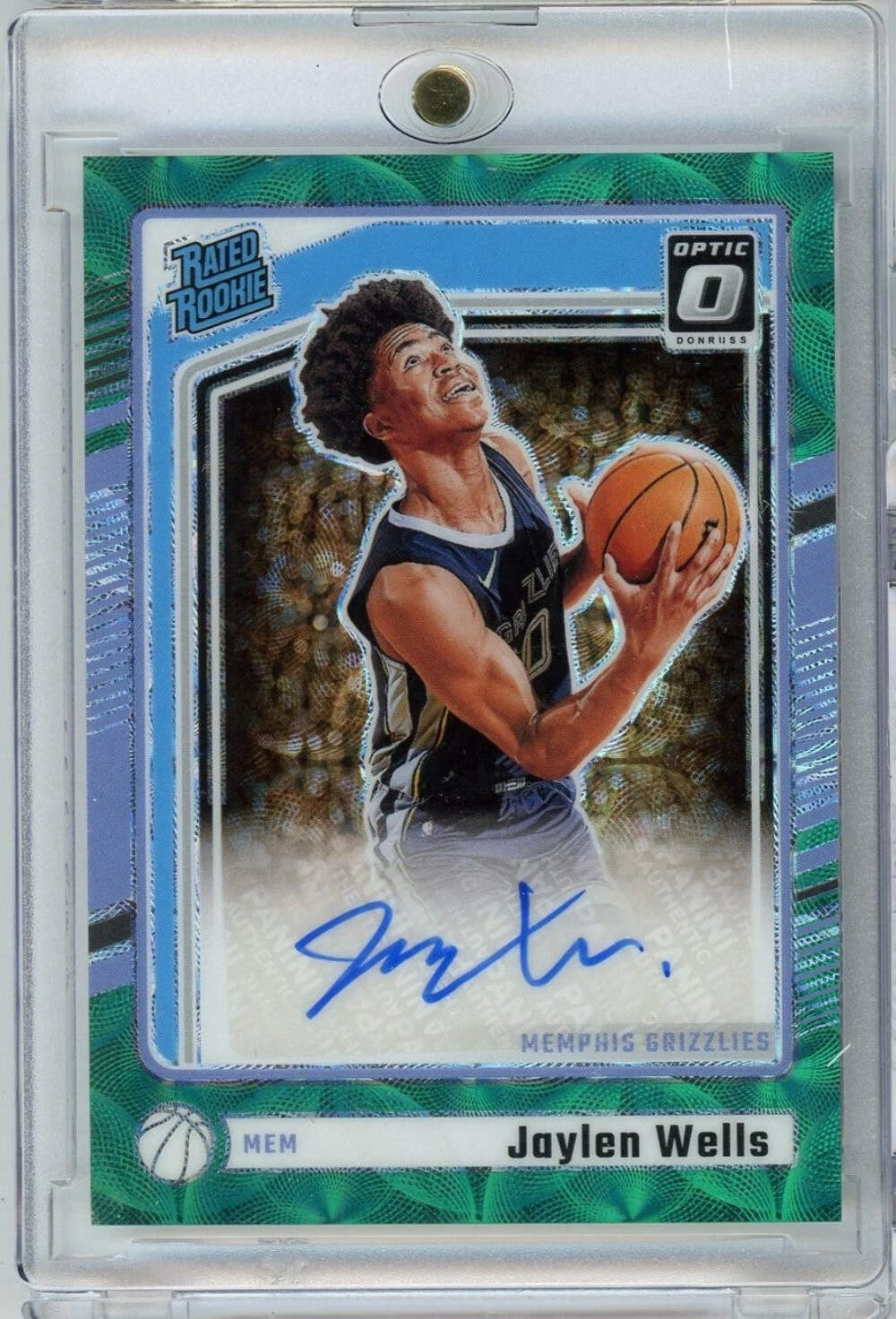 2024 Donruss Optic Jaylen Wells #327 /25 Green Scope Auto Rookie RC Card