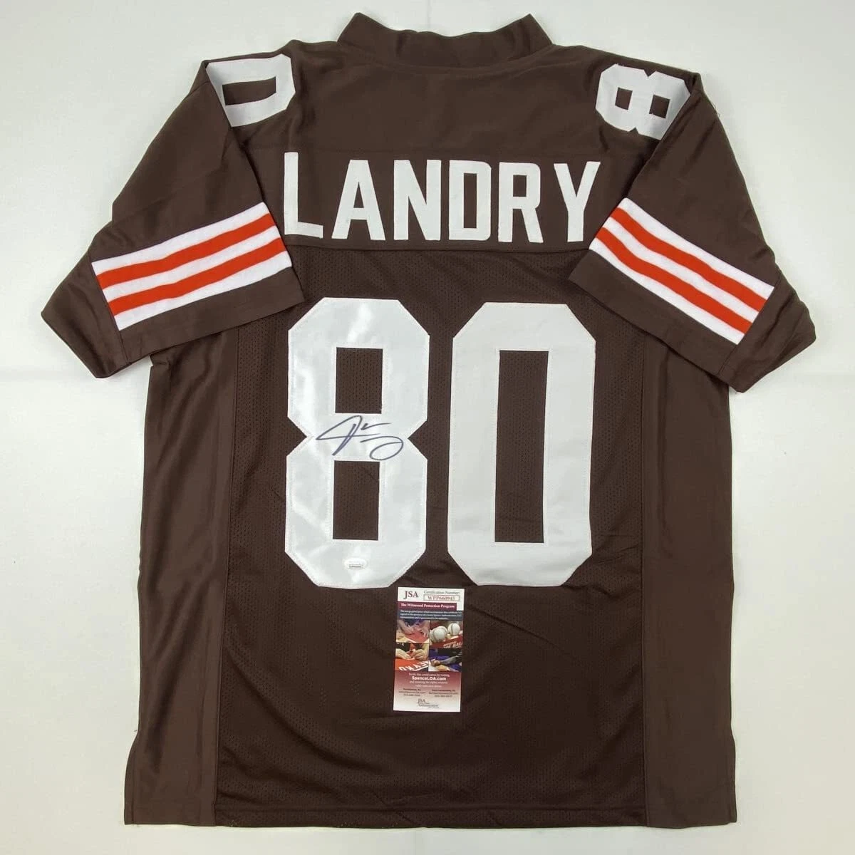 Autographed/Signed JARVIS LANDRY Cleveland Brown Football Jersey JSA COA Auto