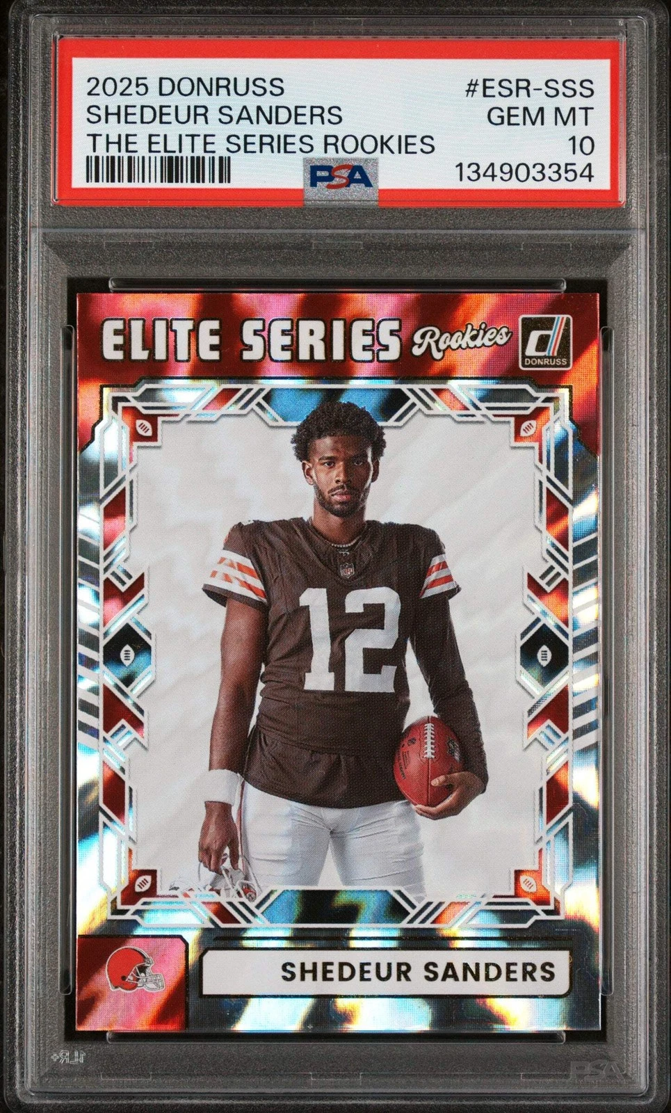 Graded 2025 Donruss Shedeur Sanders #ESRSSS Elite Series RC Football Card PSA 10