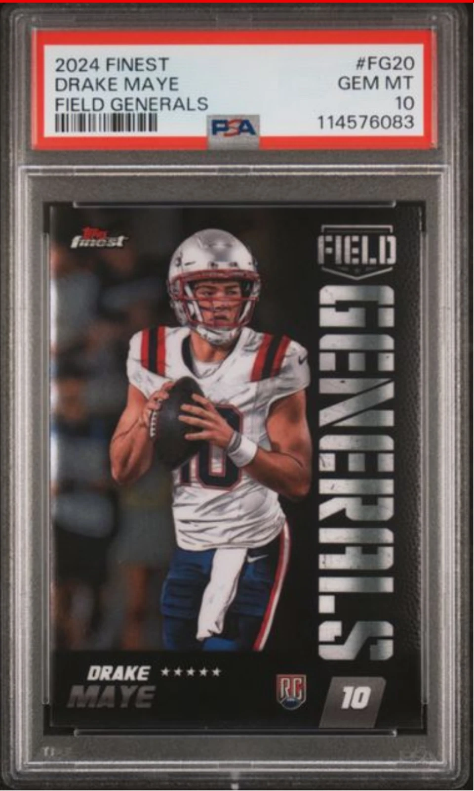 Graded 2024 Topps Finest Drake Maye #FG20 Field Generals Rookie RC Card PSA 10