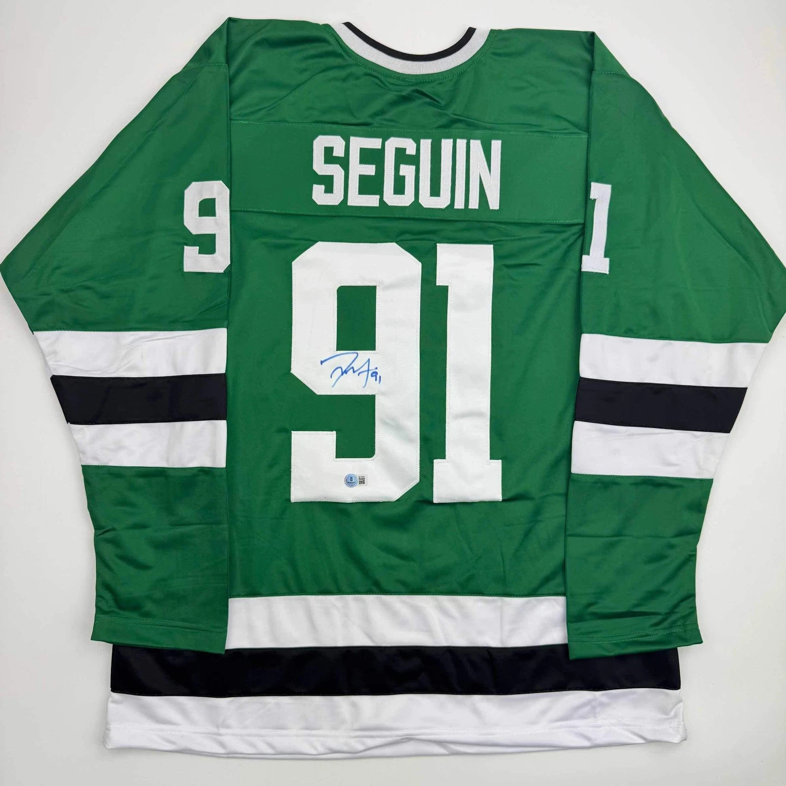 Autographed/Signed Tyler Seguin Dallas Green Hockey Jersey Beckett BAS COA