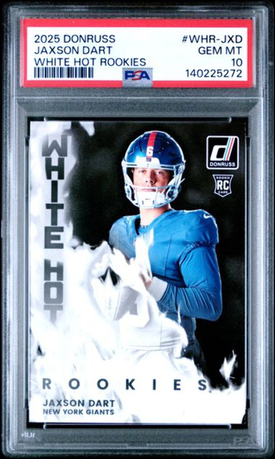 Graded 2025 Donruss Jaxson Dart #WHRJXD White Hot Rookies Rookie RC Card PSA 10