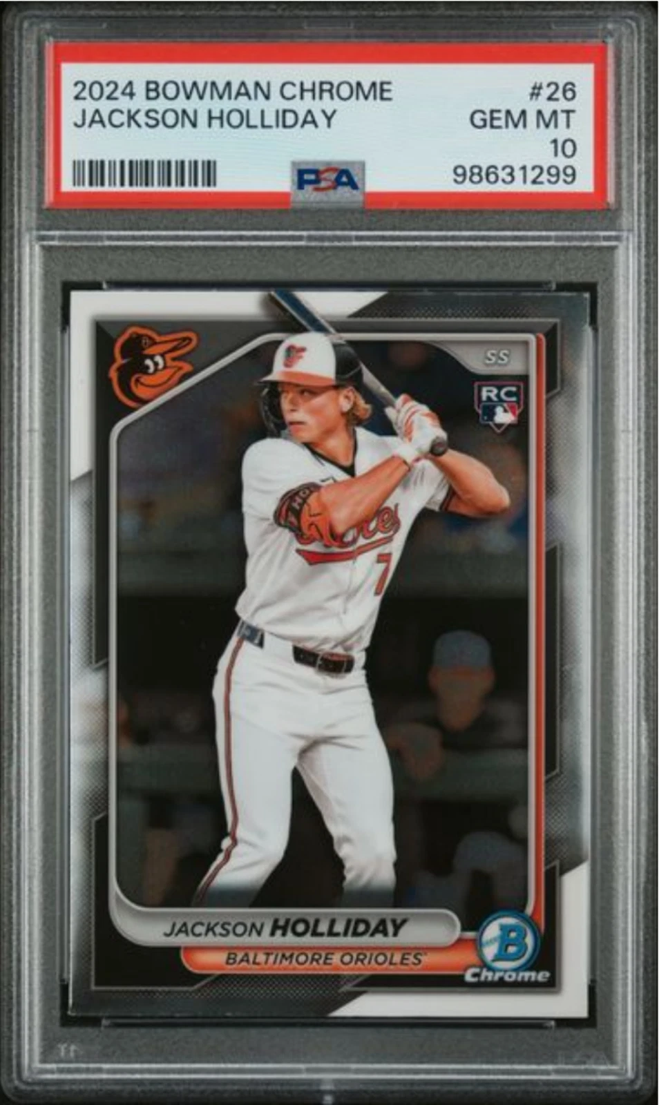 Graded 2024 Topps Bowman Chrome Jackson Holliday #26 Rookie RC Card PSA 10 Mint