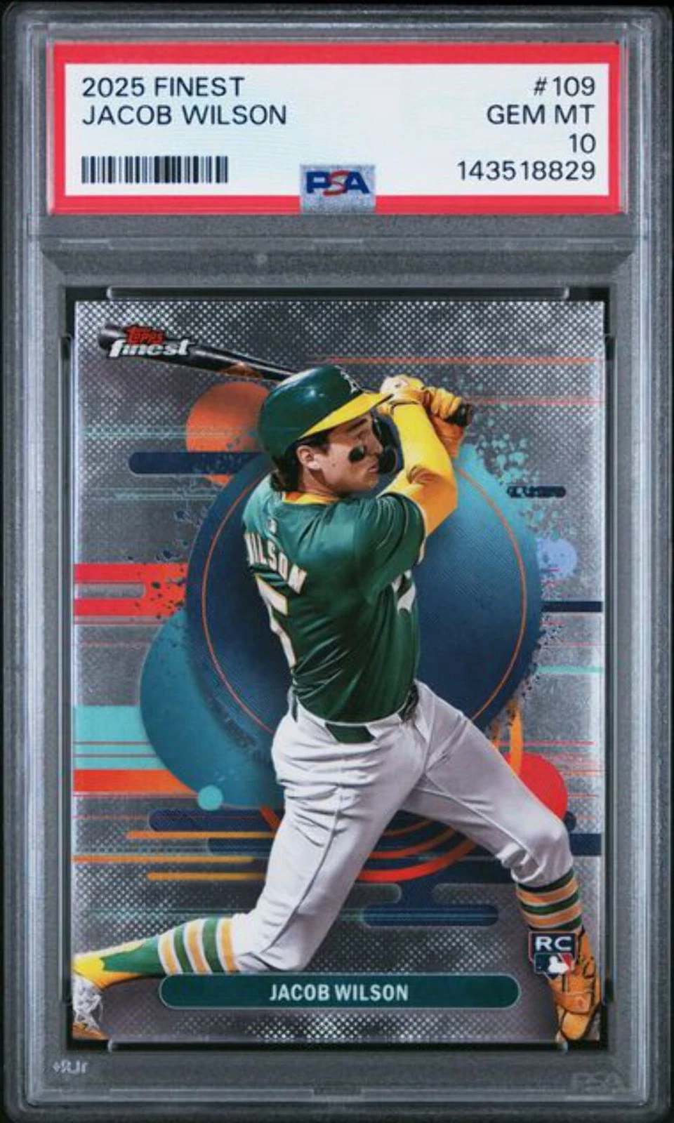 Graded 2025 Topps Finest Jacob Wilson #109 Rookie RC Baseball Card PSA 10 Mint