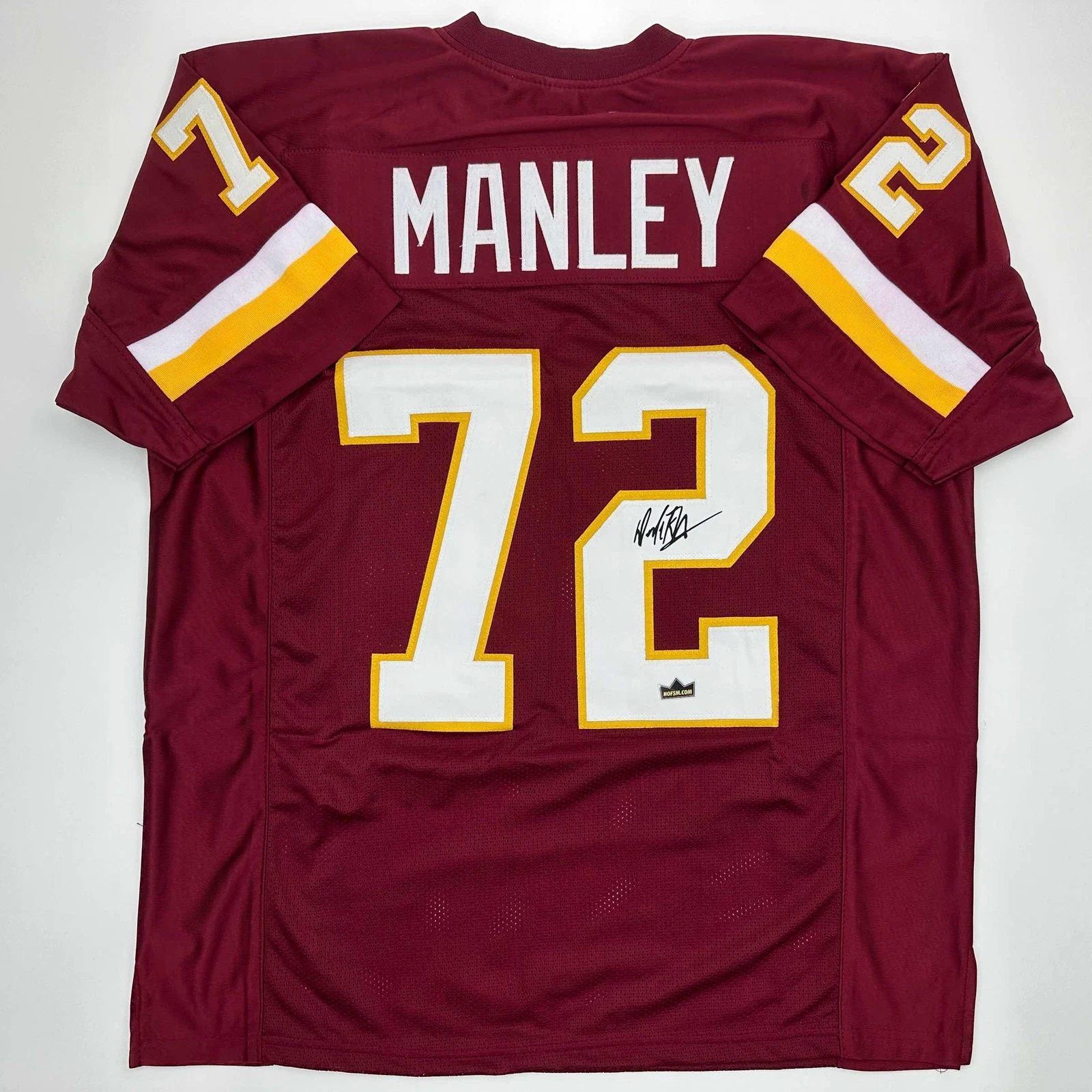 Facsimile Autographed Dexter Manley Washington Red Reprint Jersey Size Men's XL