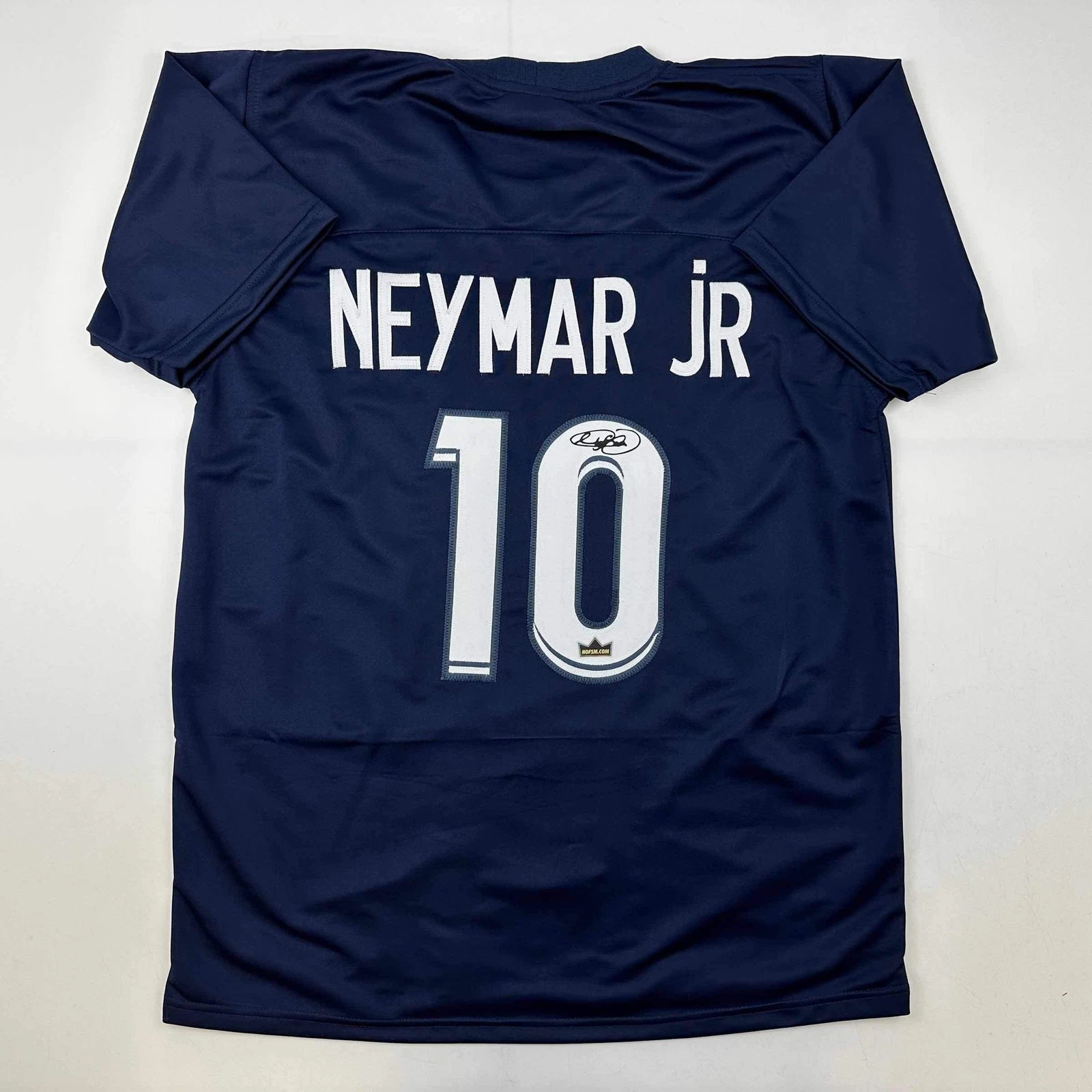 Facsimile Autographed Neymar Jr. PSG Blue Reprint Jersey Size Men's XL