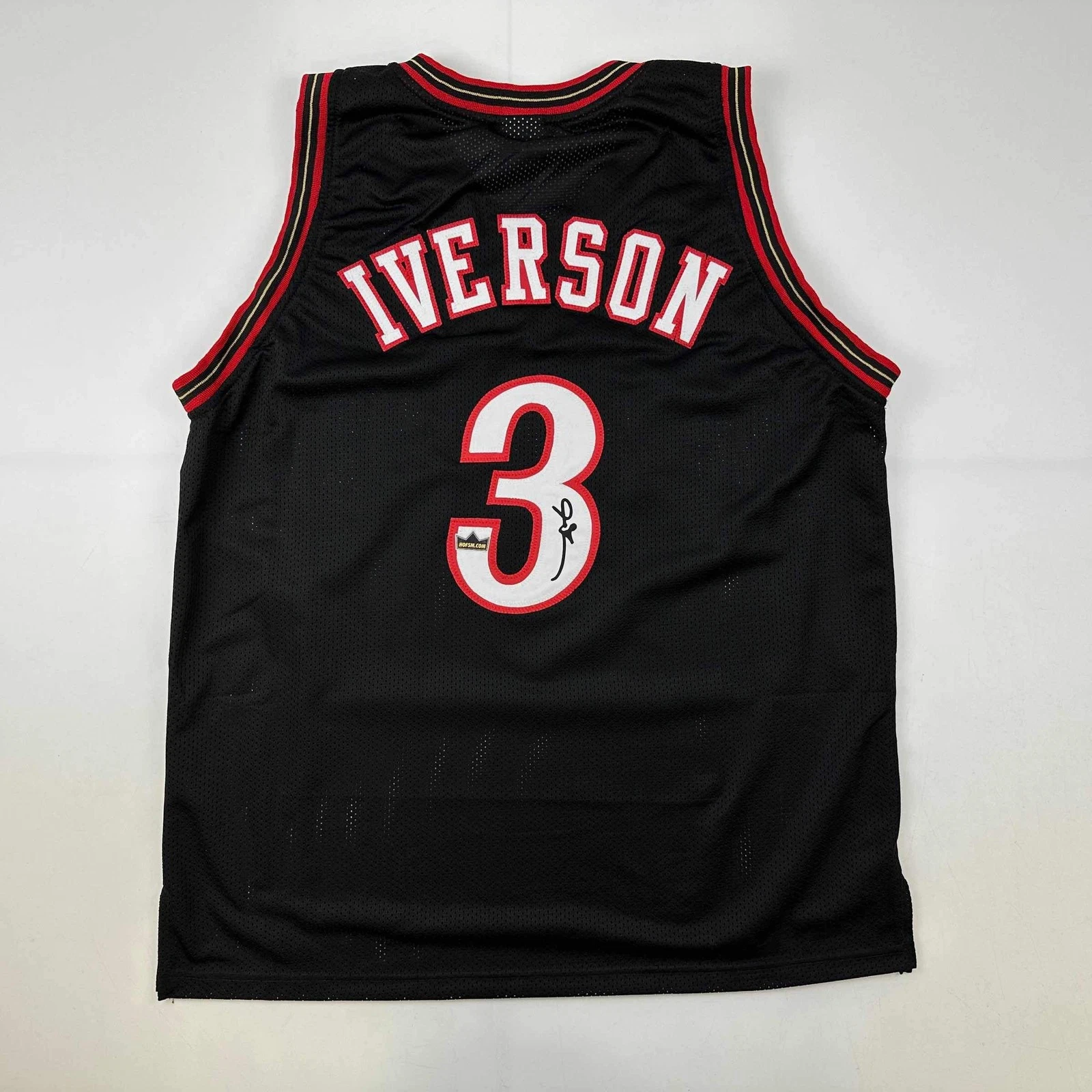 Facsimile Autographed Allen Iverson Philadelphia Black Reprint Auto Jersey XL