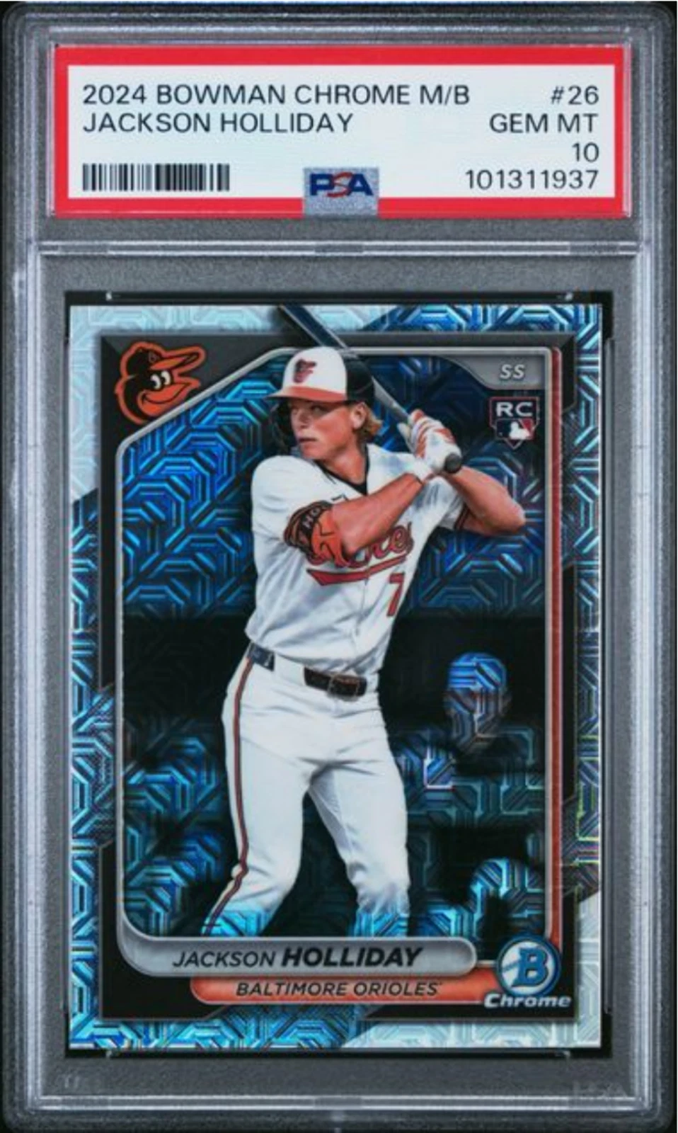Graded 2024 Topps Bowman Chrome Mega Box Jackson Holliday #26 Rookie Card PSA 10