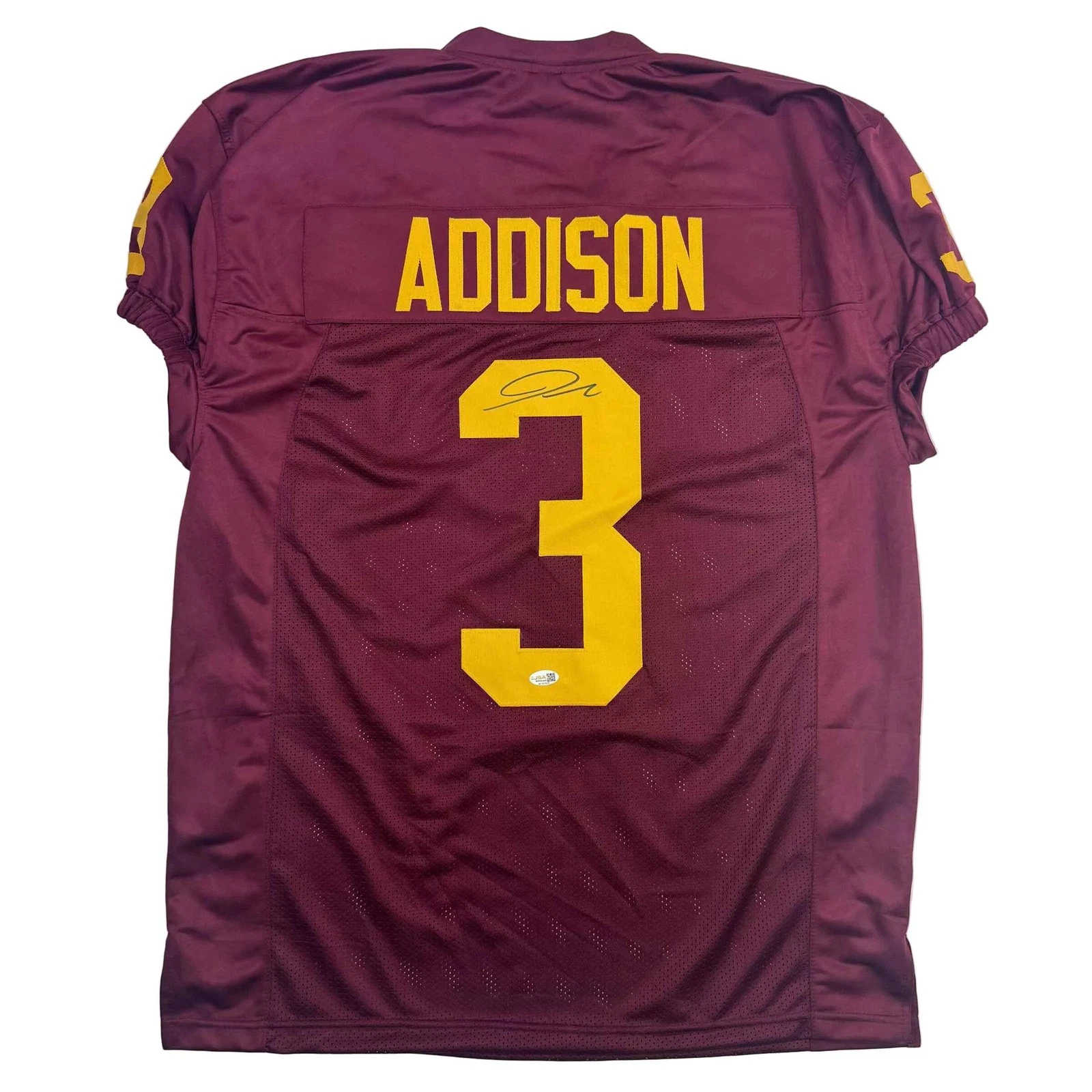 Autographed/Signed Jordan Addison USC Southen Cal Red College Jersey JSA COA