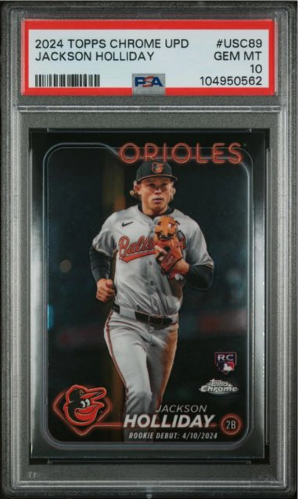 Graded 2024 Topps Chrome Update Jackson Holliday #USC89 Rookie RC Card PSA 10