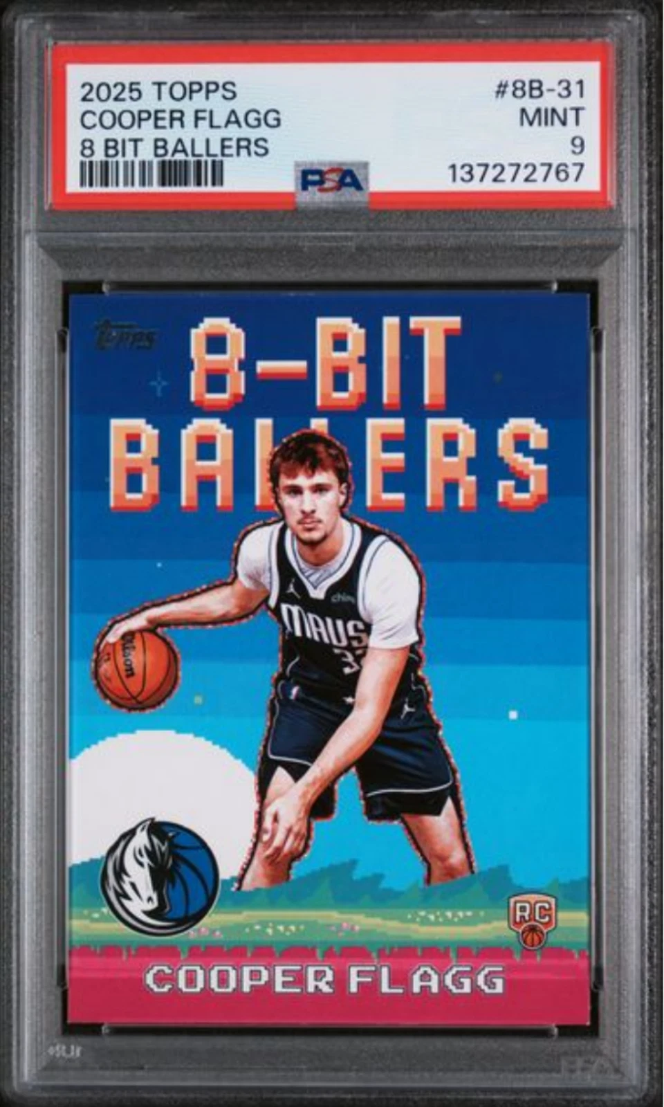 Graded 2025 Topps Cooper Flagg #8B-31 8 Bit Ballers Rookie Basketball Card PSA 9