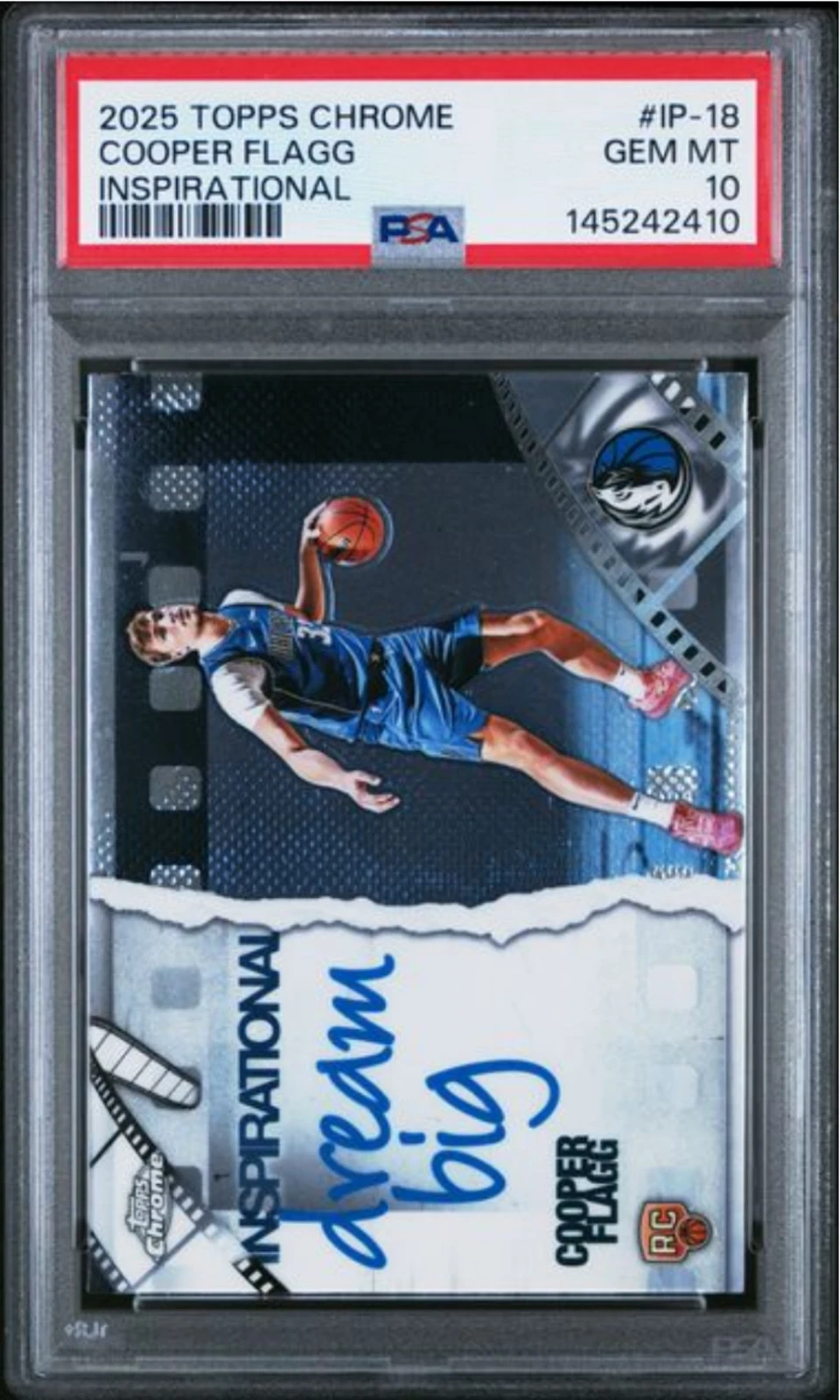 Graded 2025 Topps Chrome Cooper Flagg #IP18 Inspirational Basketball Card PSA 10