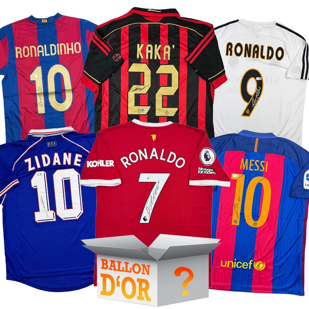 Ballon d'Or Autographed/Signed Jersey Mystery Box with PSA JSA or Beckett COA
