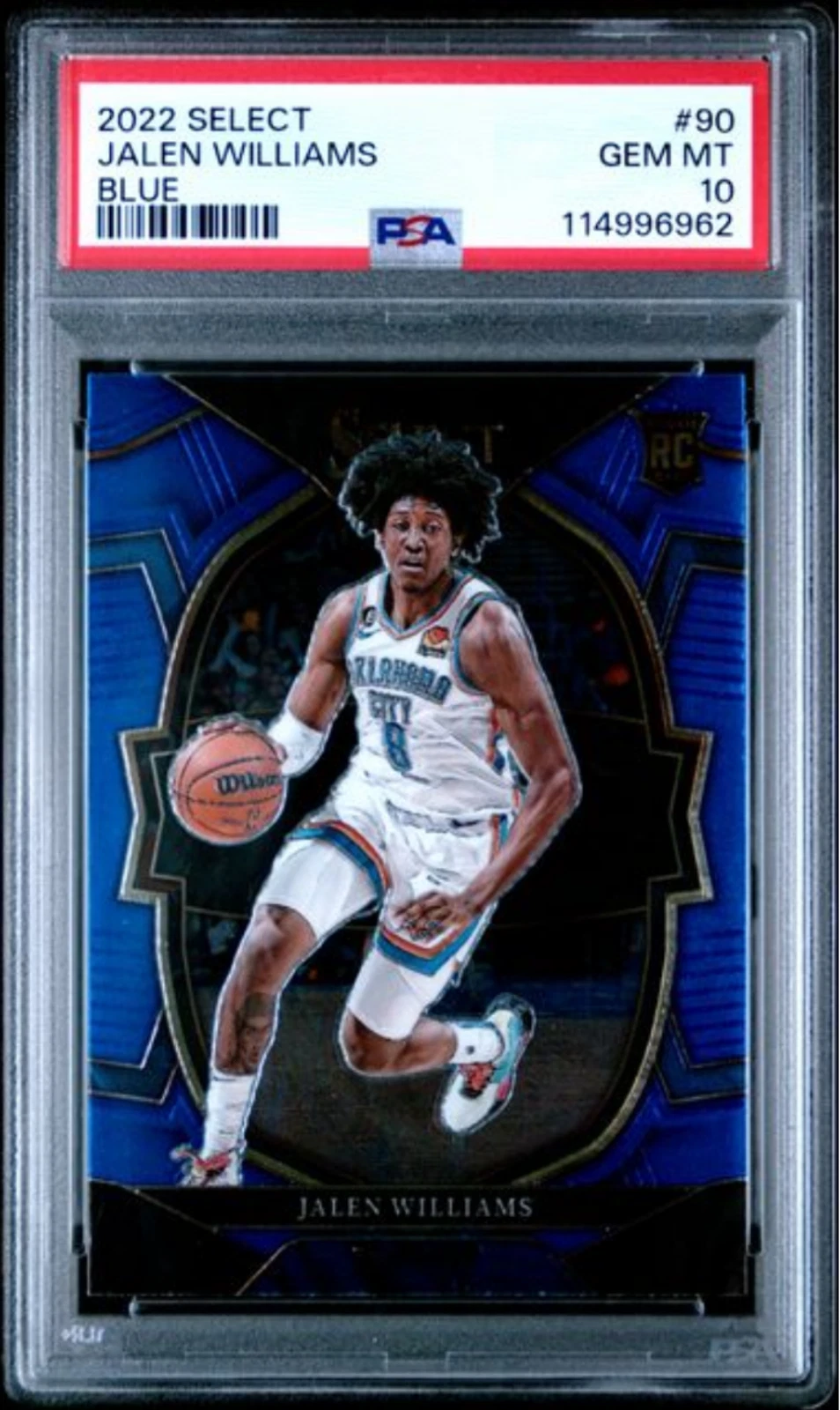 Graded 2022 Panini Select Jalen Williams #90 Blue Rookie Basketball Card PSA 10