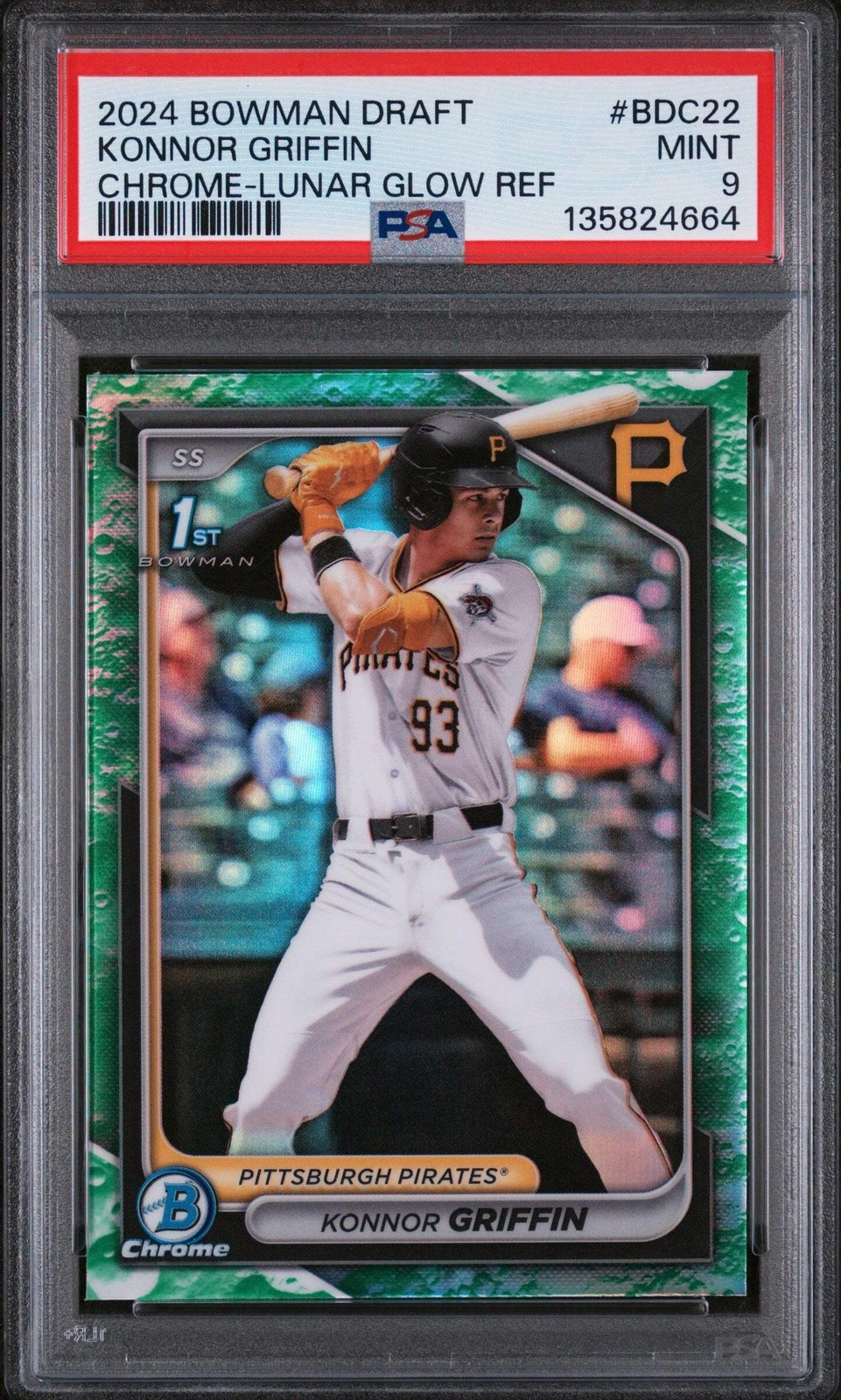 Graded 2024 Bowman Draft Konnor Griffin #BDC22 Chrome Lunar Rookie Card PSA 9