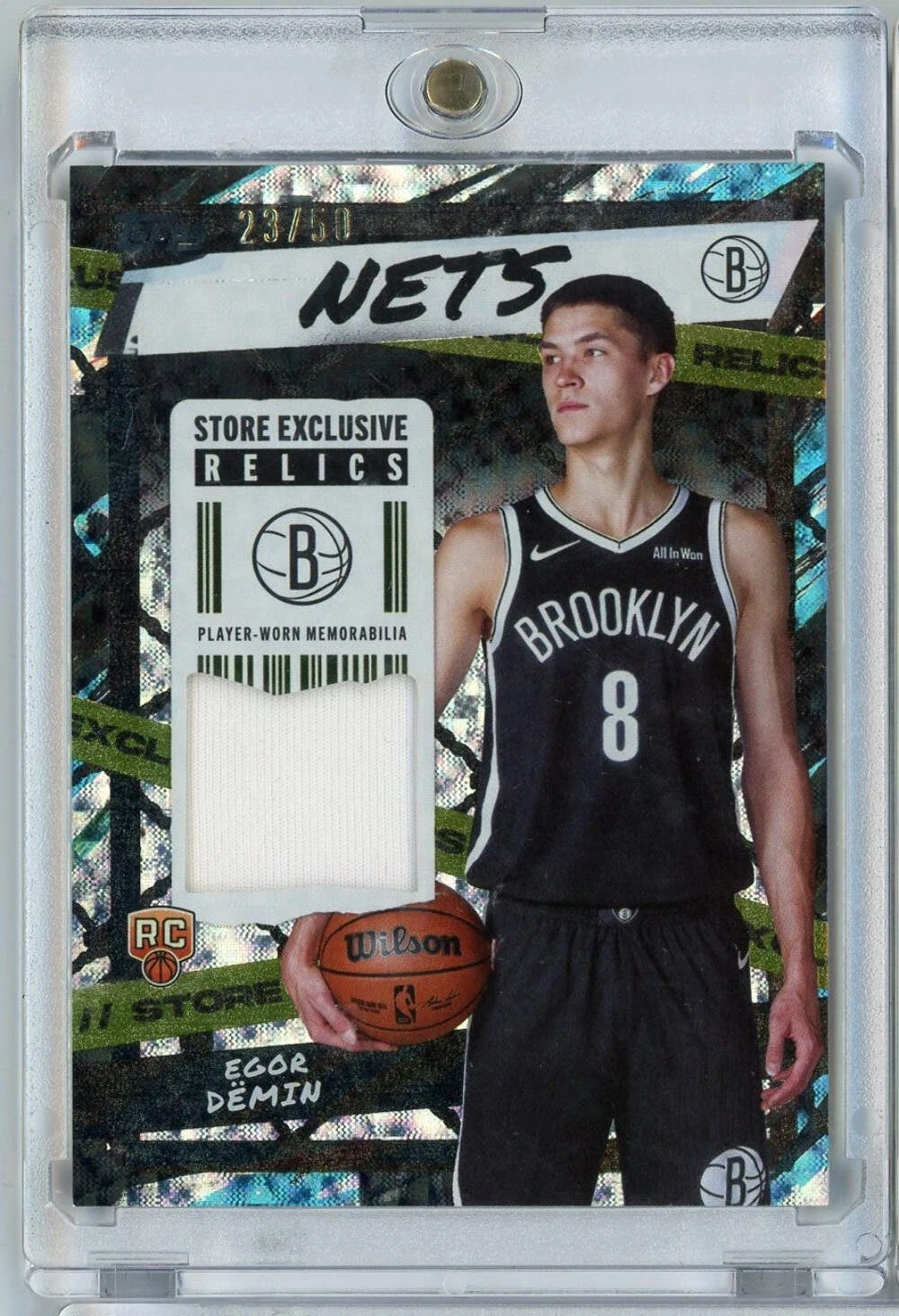 2025 Topps Egor Demin #SRED /50 Store Exclusive Relics Brooklyn Nets Rookie Card