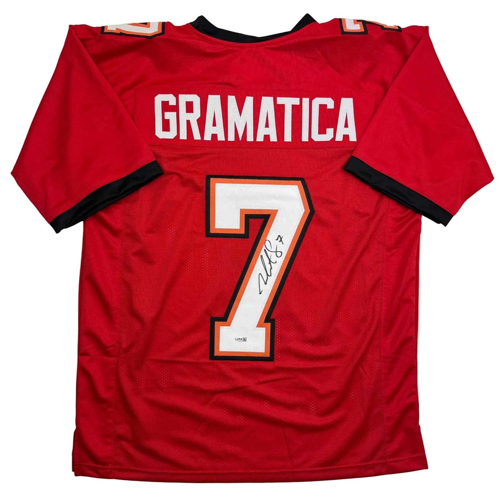 Autographed/Signed Martin Gramatica Tampa Bay Red Football Jersey JSA COA