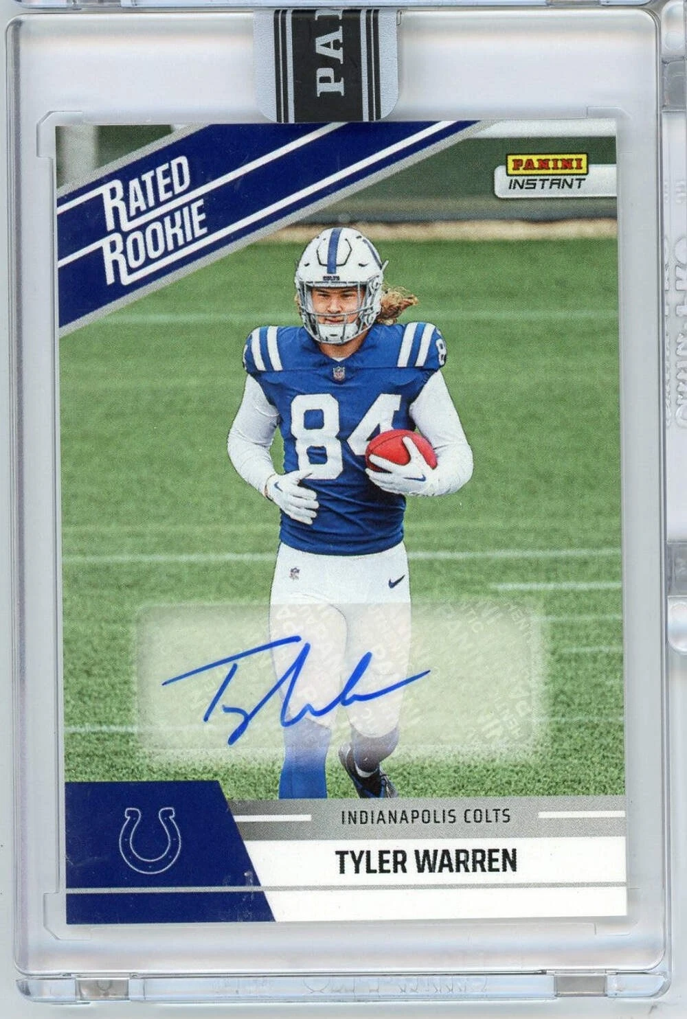 2025 Panini Instant NFL Tyler Warren #31 Rated Retro Rookie Auto /99 RC Card