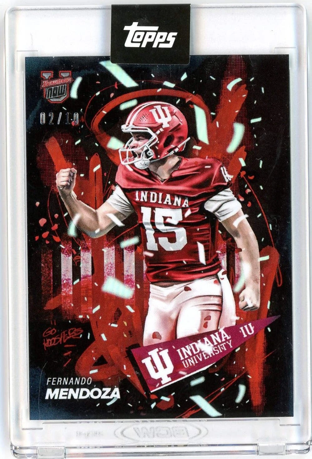2025 Topps Bowman U Now Fernando Mendoza CSFM Black Foil /10 Indiana Rookie Card