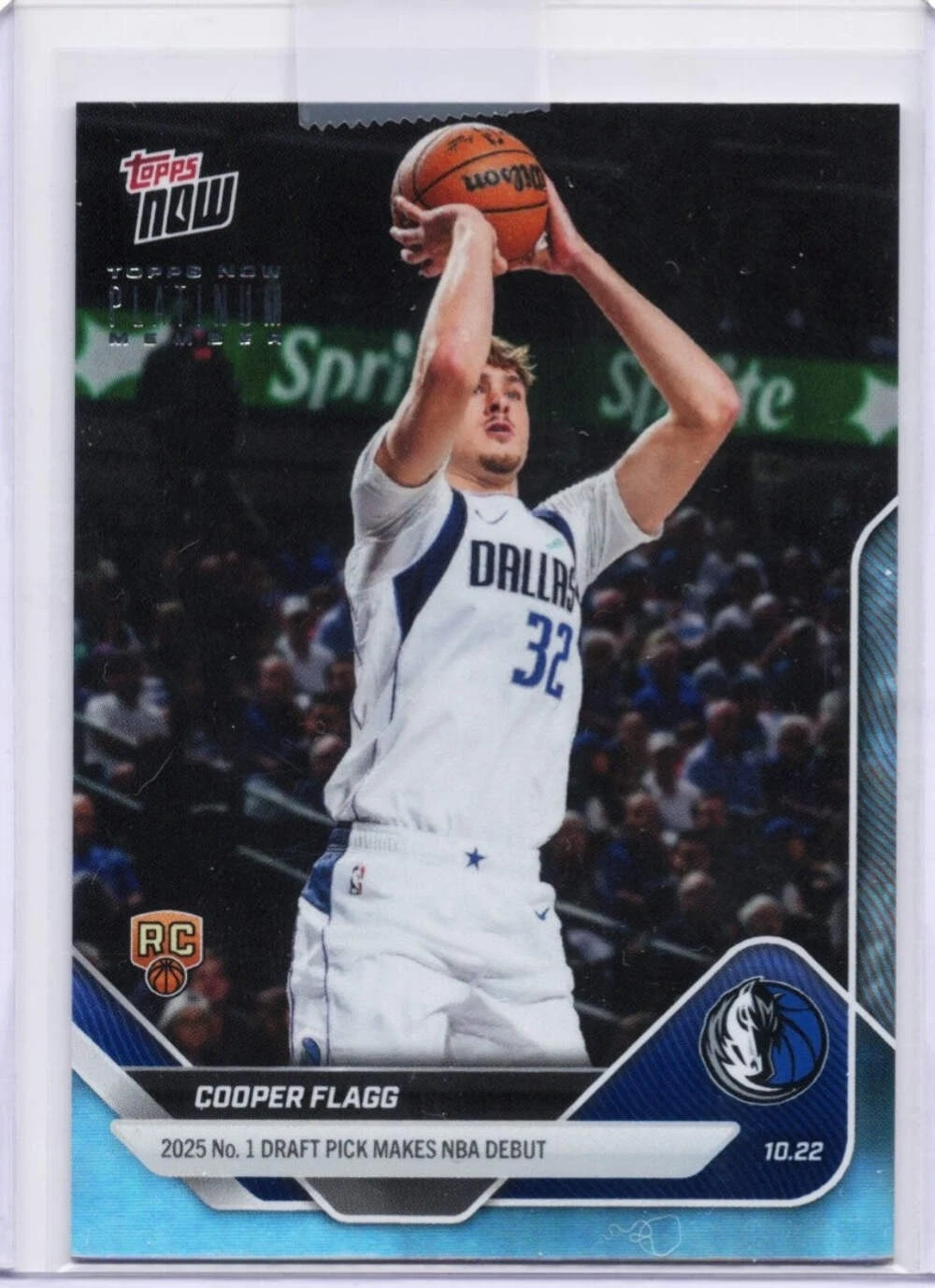 2025 Topps Now Cooper Flagg #P6 Platinum Member Rookie RC Basketball Card
