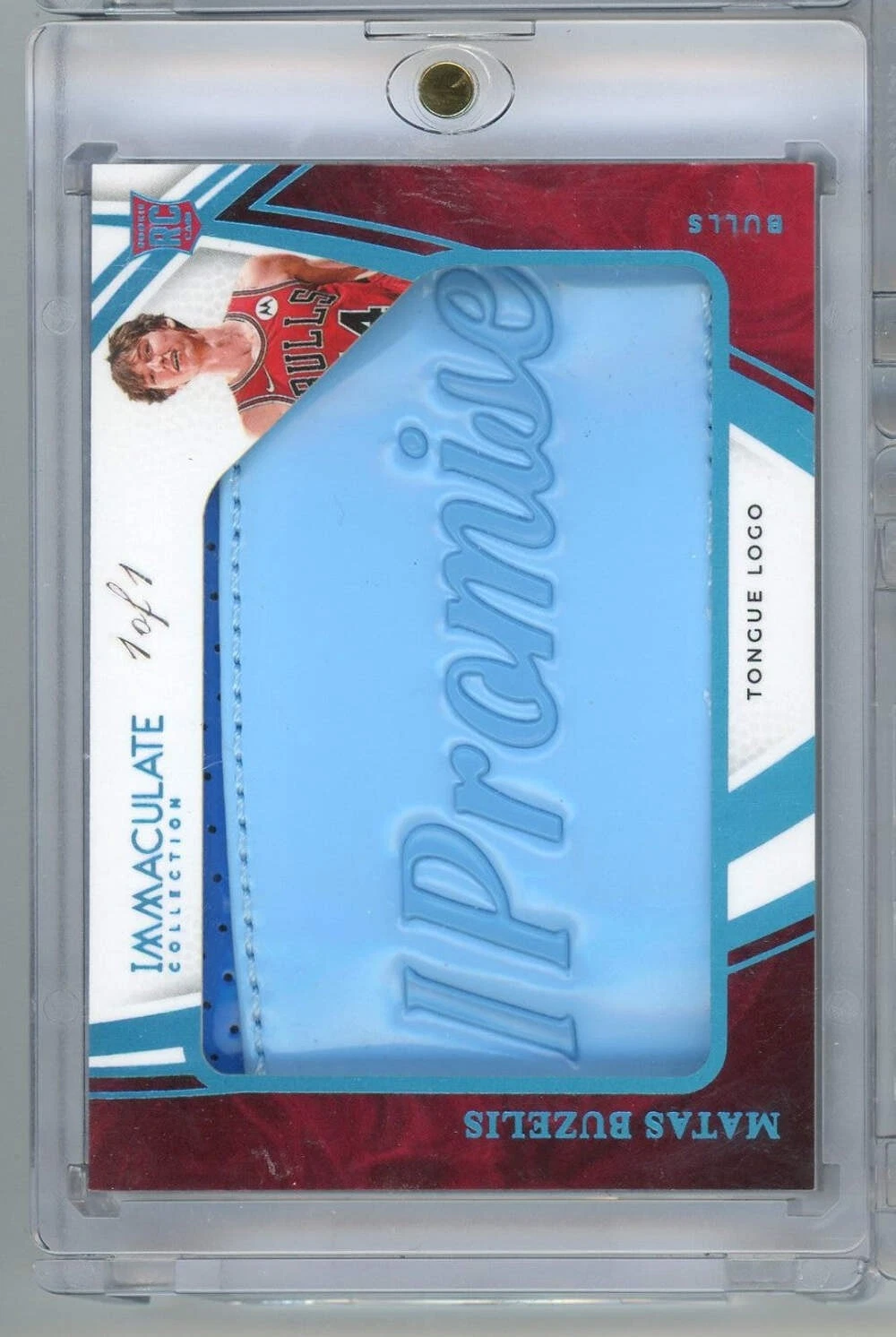 2024 Panini Immaculate Matas Buzelis #SPKMBZ 1/1 Sneak Peek Tongue Rookie Card