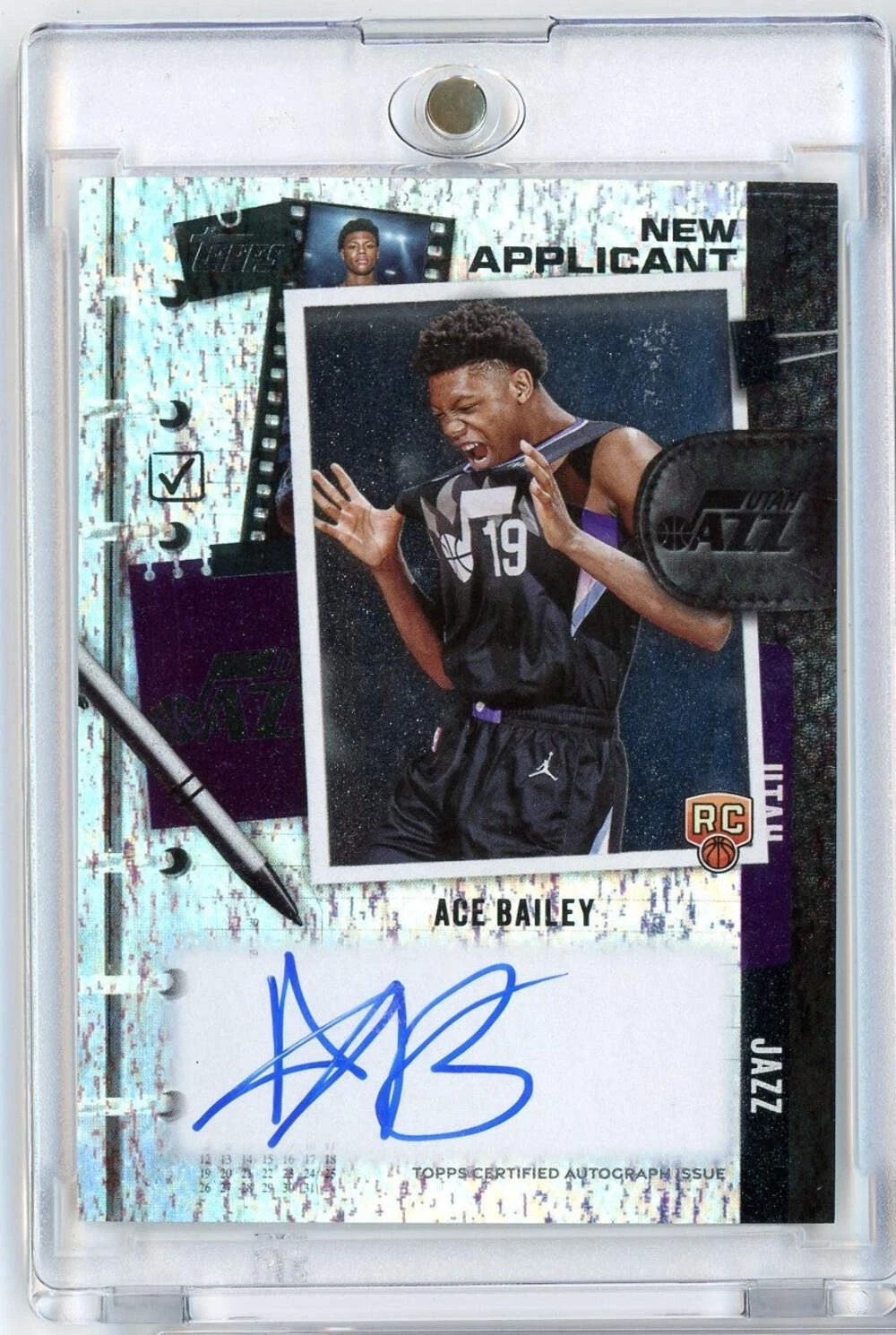 2025 Topps Ace Bailey #NAAB New Applicant Auto Utah Jazz Rookie Basketball Card