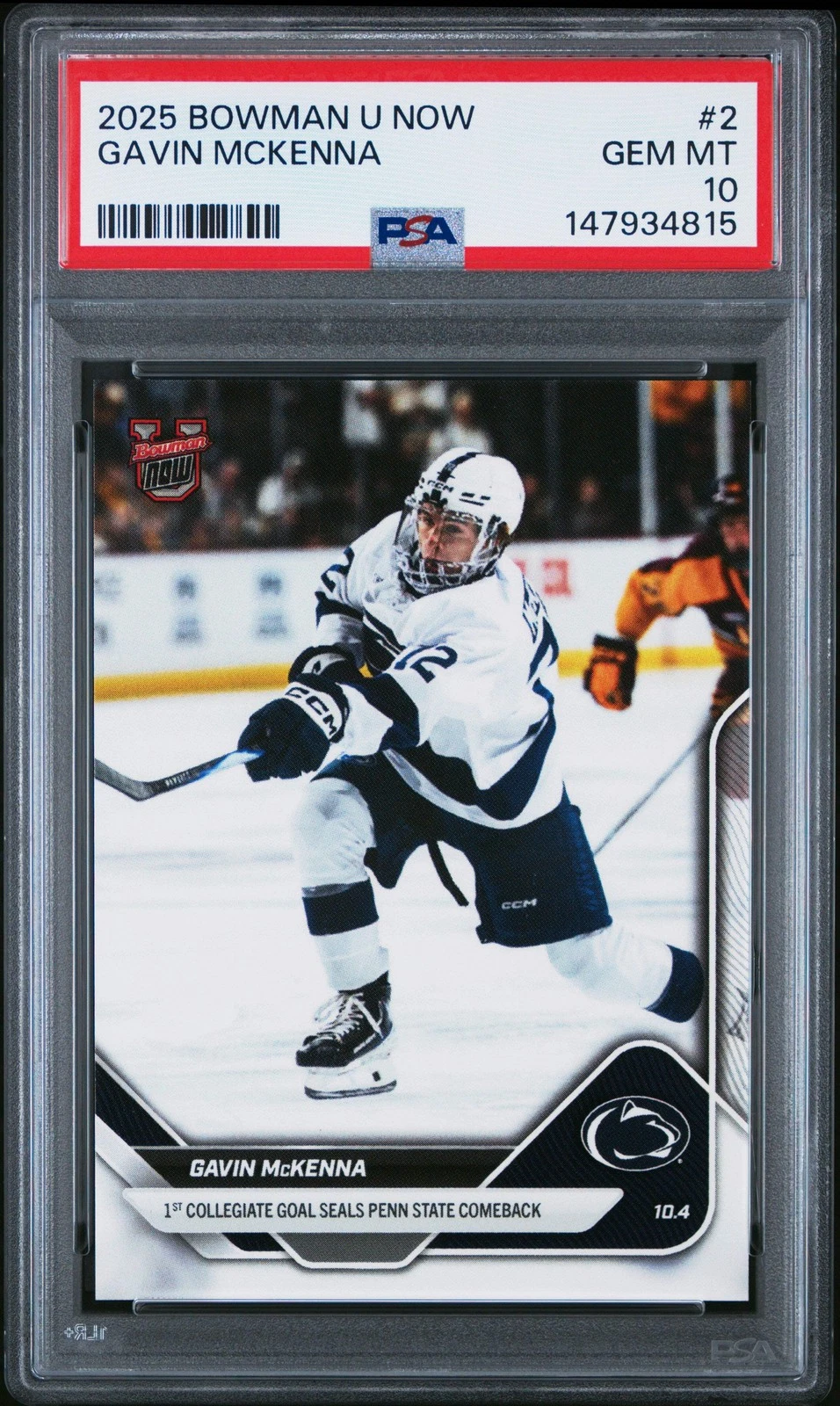 Graded 2025 Topps Bowman U Now Gavin McKenna #2 Rookie RC Hockey Card PSA 10