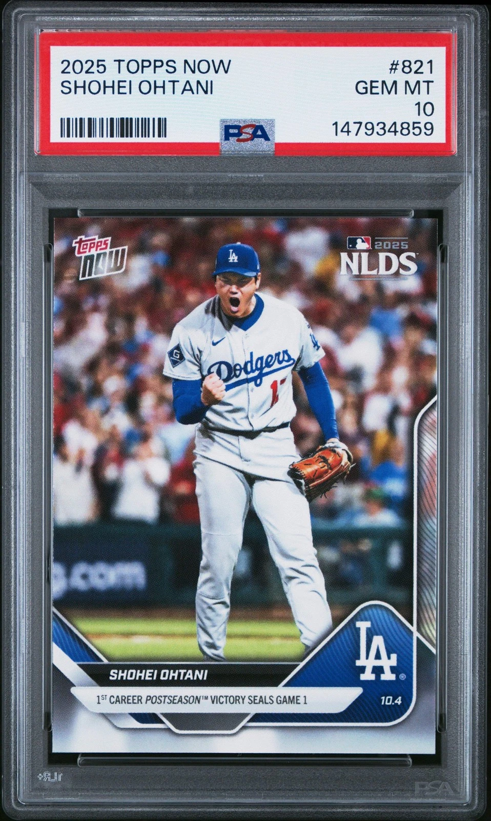 Graded 2025 Topps Now Shohei Ohtani #821 Baseball Card PSA 10 Gem Mint