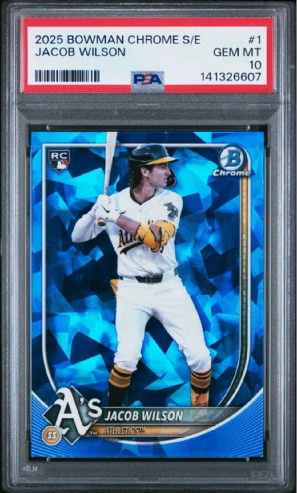 Graded 2025 Topps Bowman Chrome S/E Jacob Wilson #1 Rookie Baseball Card PSA 10