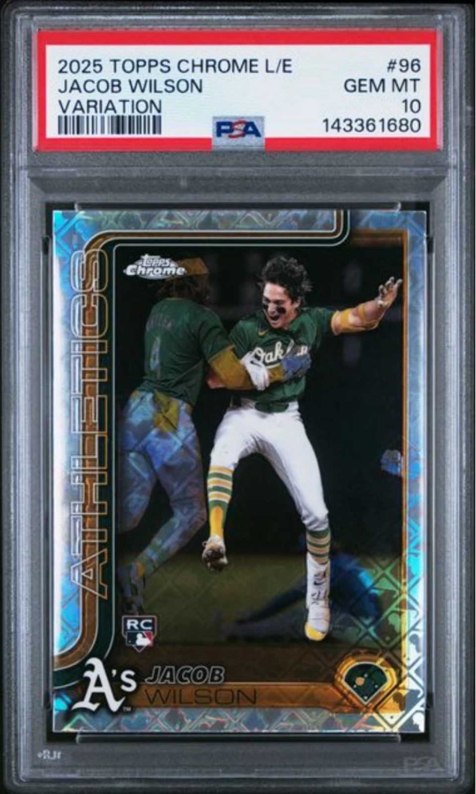 Graded 2025 Topps Chrome L/E Jacob Wilson #96 Variation RC Baseball Card PSA 10