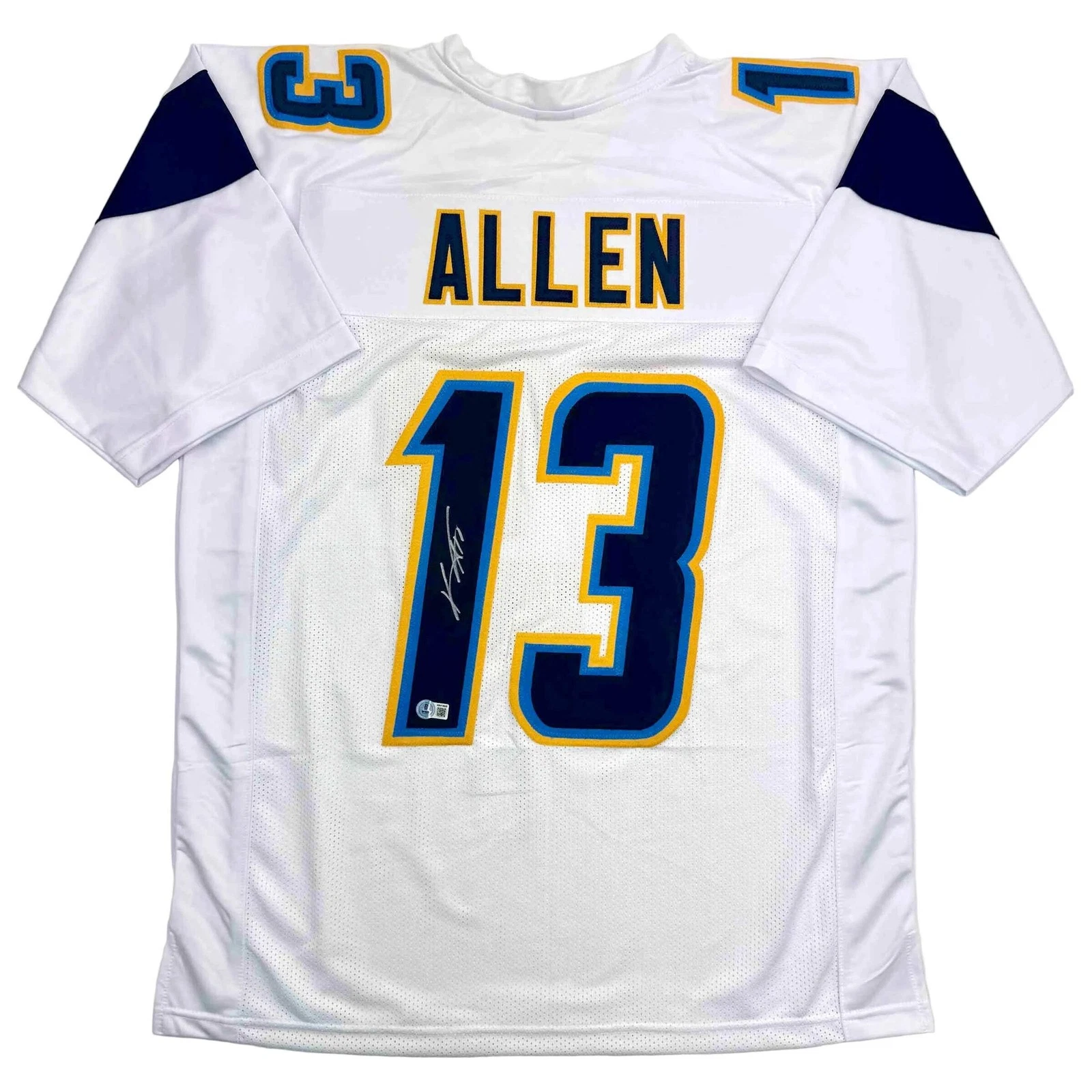 Autographed/Signed Keenan Allen Los Angeles LA White Football Jersey JSA COA