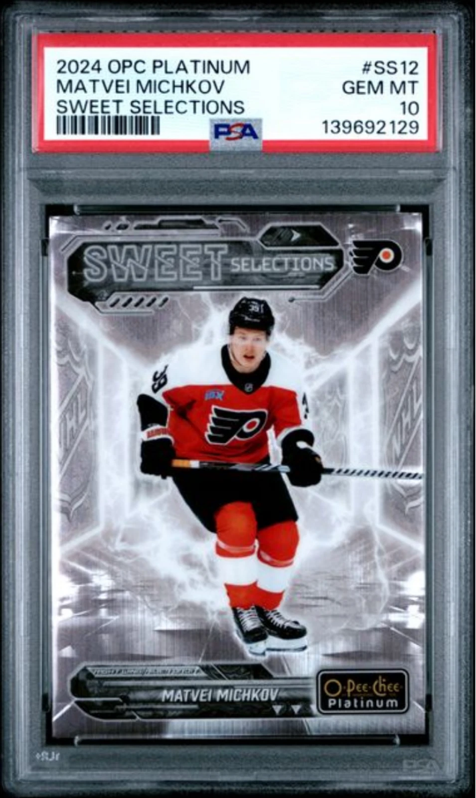 Graded 2024 O-Pee-Chee Platinum Matvei Michkov #SS12 Sweet Rookie Card PSA 10