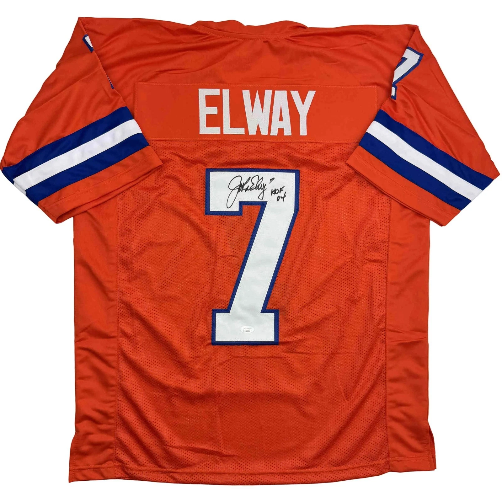 Autographed/Signed John Elway Denver Orange Retro Football Jersey JSA COA