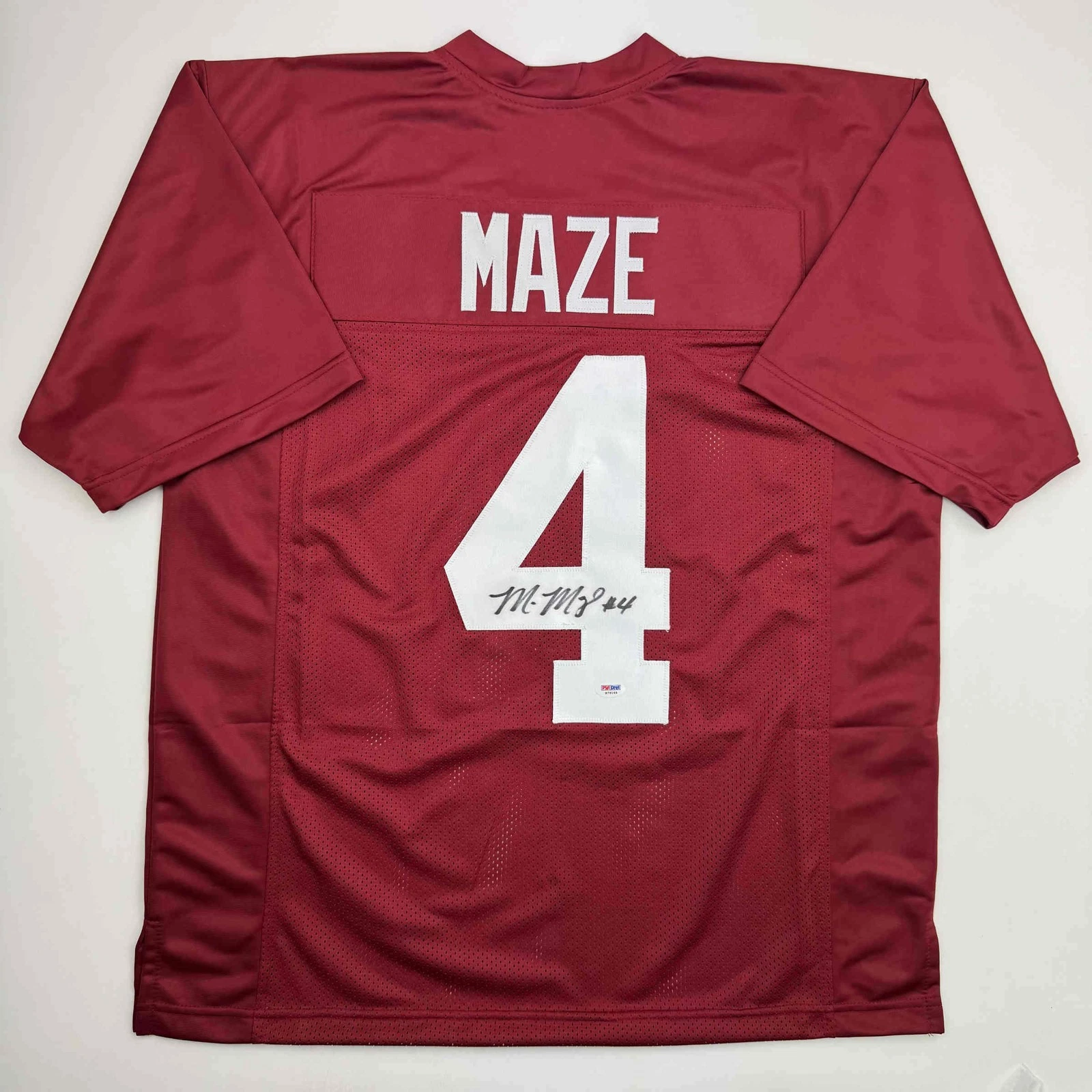 Autographed/Signed Marquis Maze Alabama Red College Football Jersey PSA COA